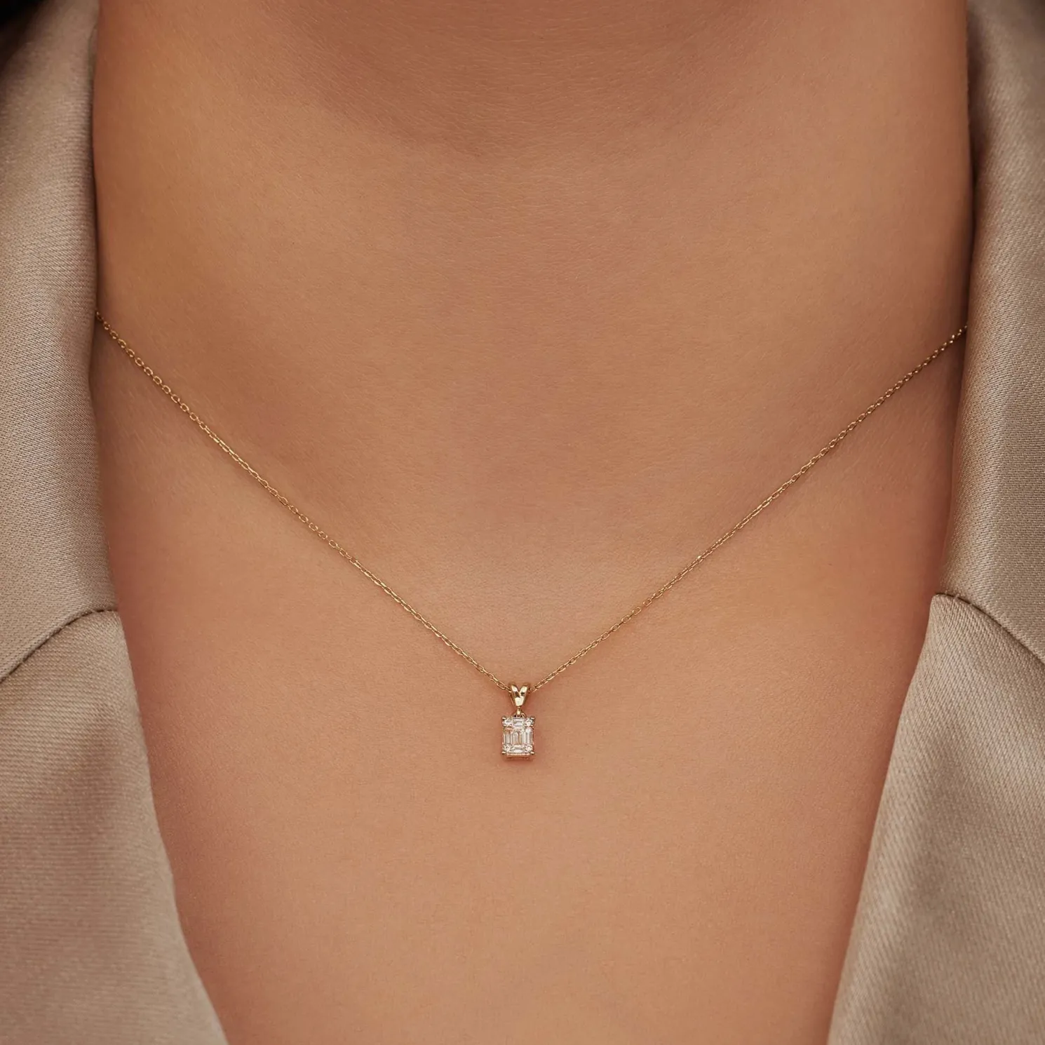 De la Paix Maxime 14 karaat gouden collier met diamant 0.11 karaat