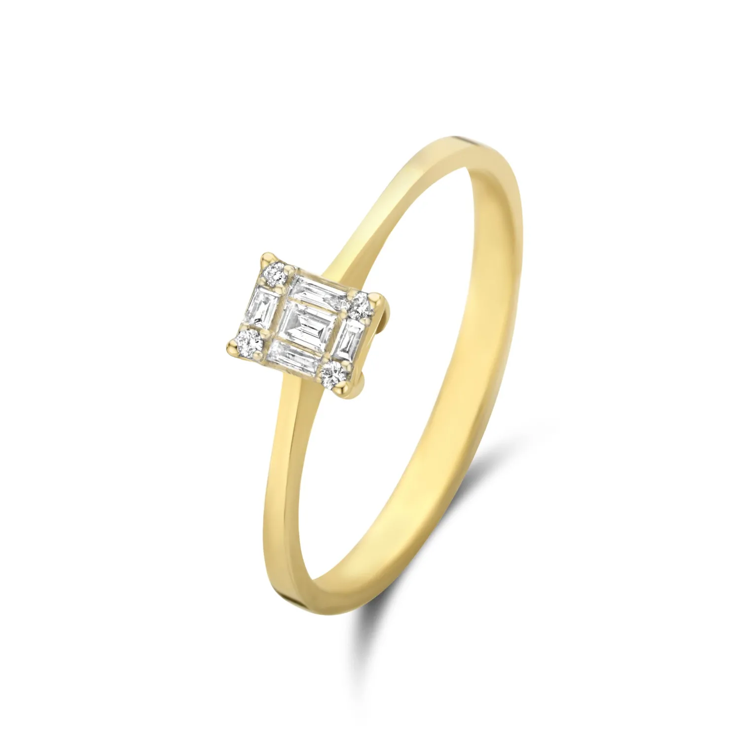 De la Paix Maxime 14 karaat gouden ring met diamant 0.10 karaat