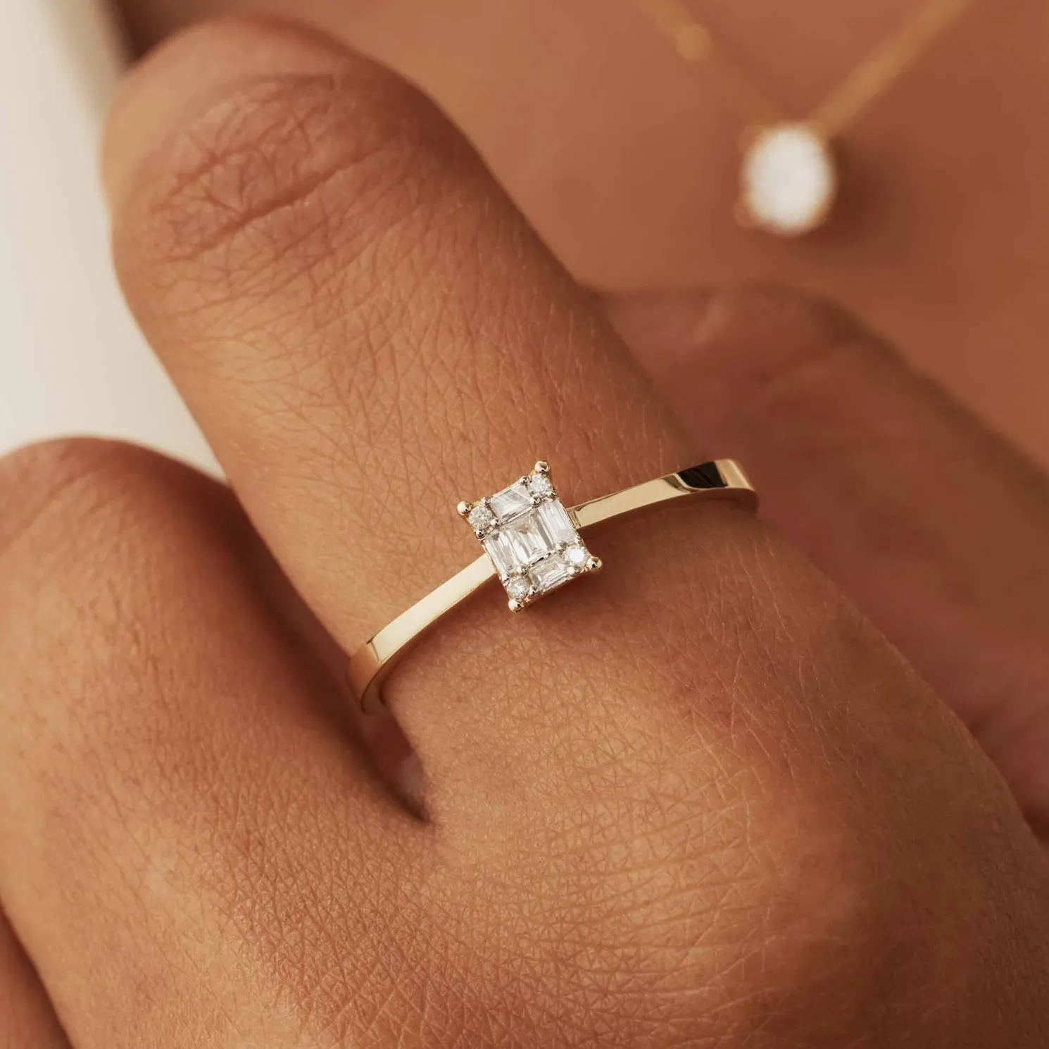 De la Paix Maxime 14 karaat gouden ring met diamant 0.10 karaat