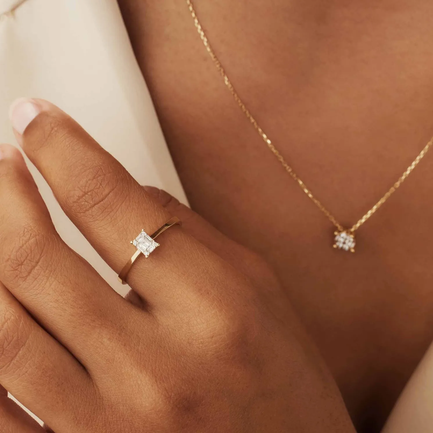 De la Paix Maxime 14 karaat gouden ring met diamant 0.10 karaat