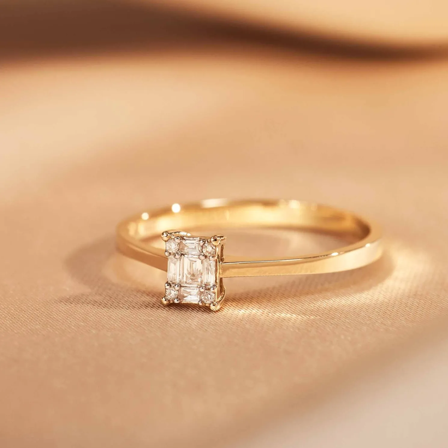 De la Paix Maxime 14 karaat gouden ring met diamant 0.10 karaat