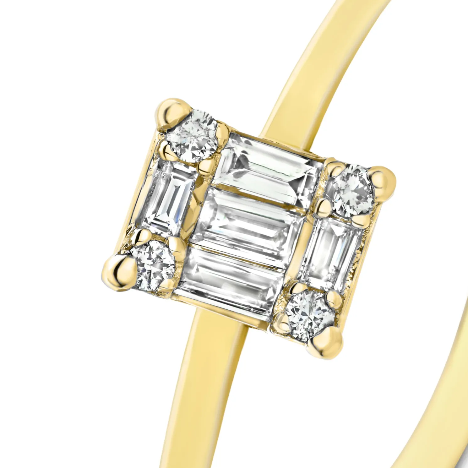 De la Paix Maxime 14 karaat gouden ring met diamant 0.10 karaat