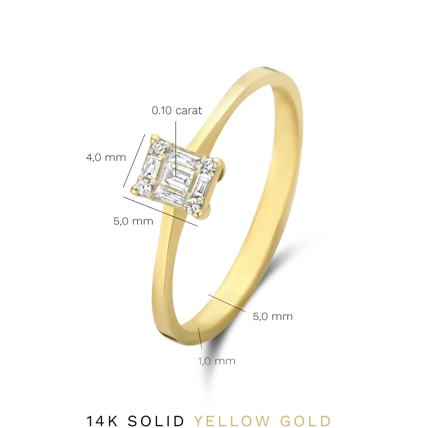 De la Paix Maxime 14 karaat gouden ring met diamant 0.10 karaat