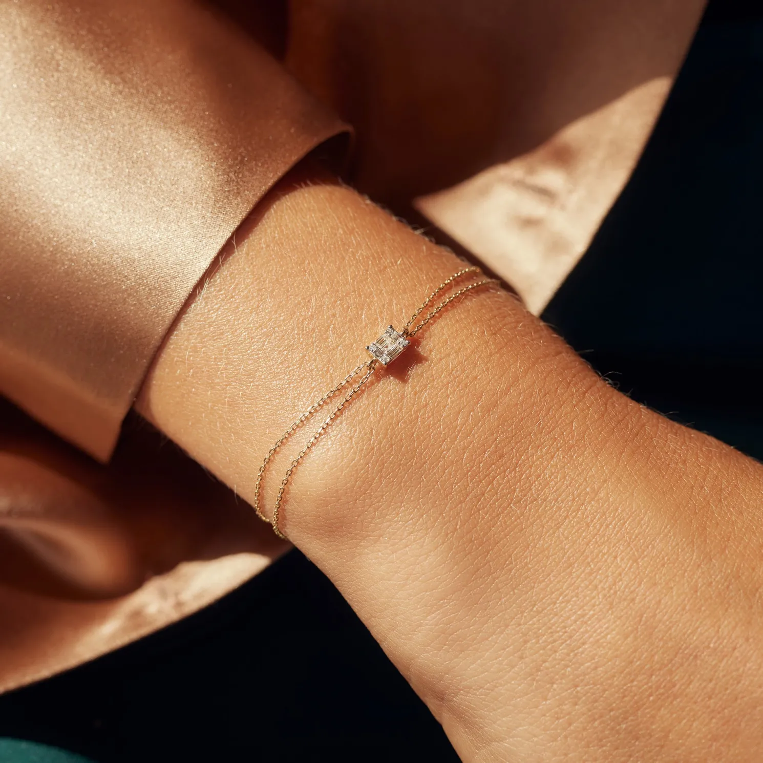 De la Paix Maxime 14 karaat gouden armband met diamant 0.10 karaat