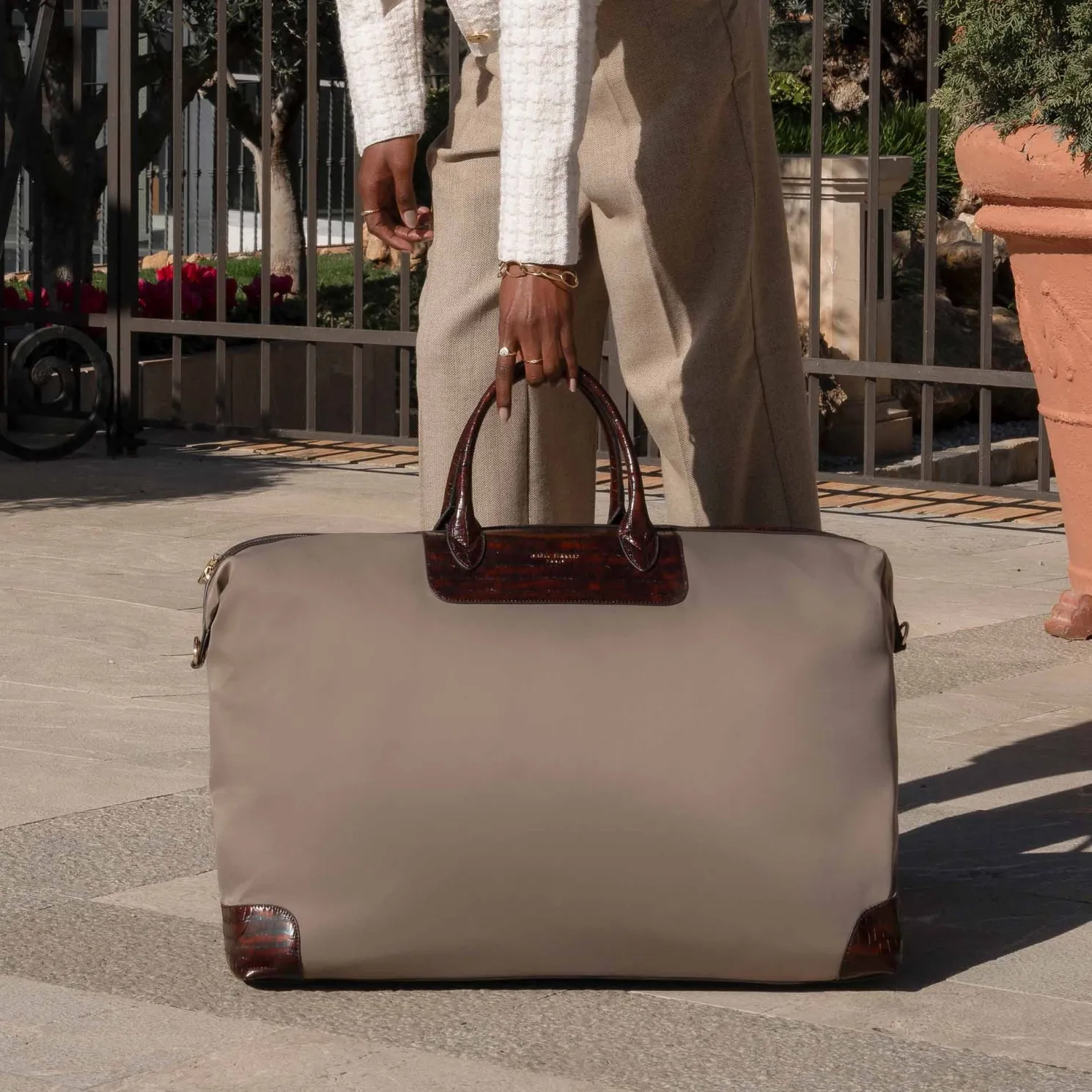 Du Louvre Colette taupe weekendtas groot