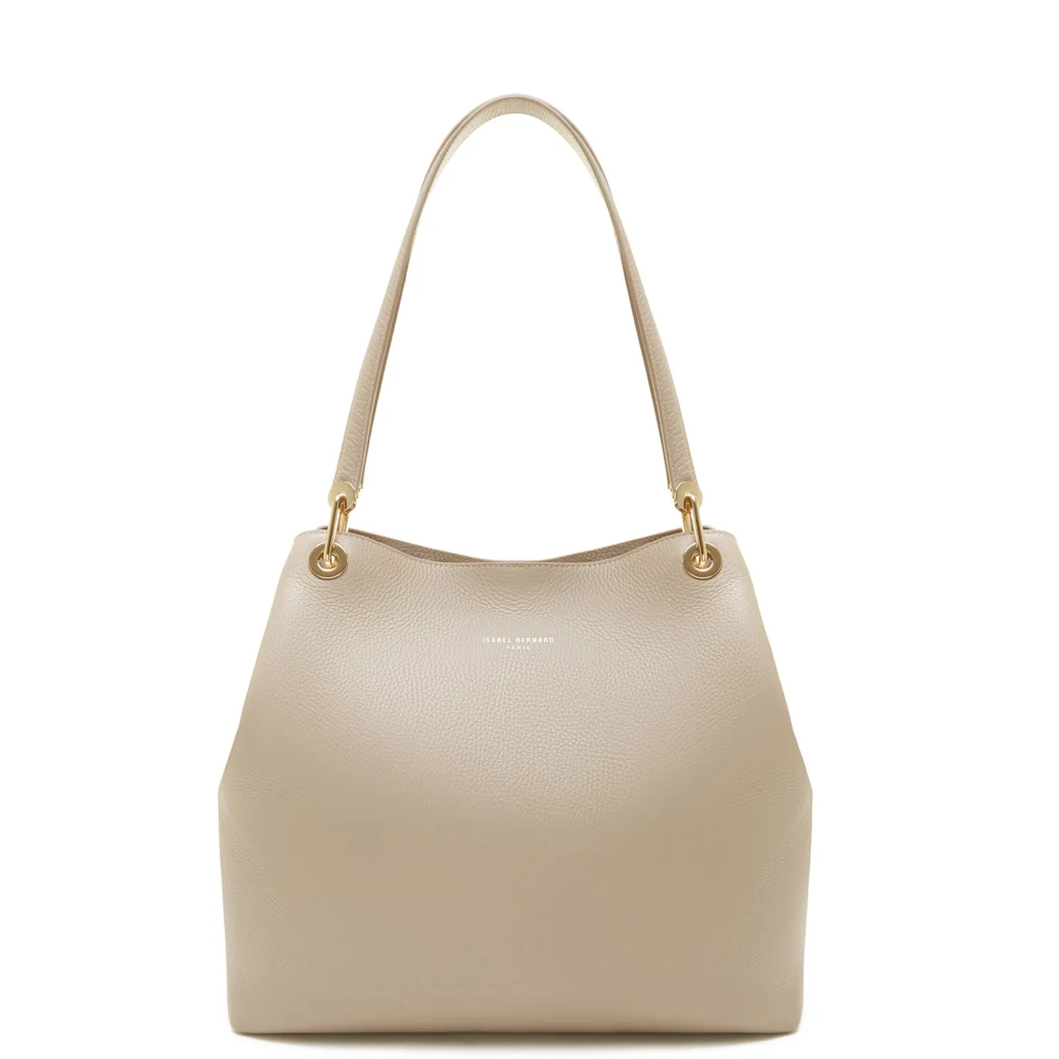 Femme Forte Annabelle taupe leren schoudertas van kalfsleer