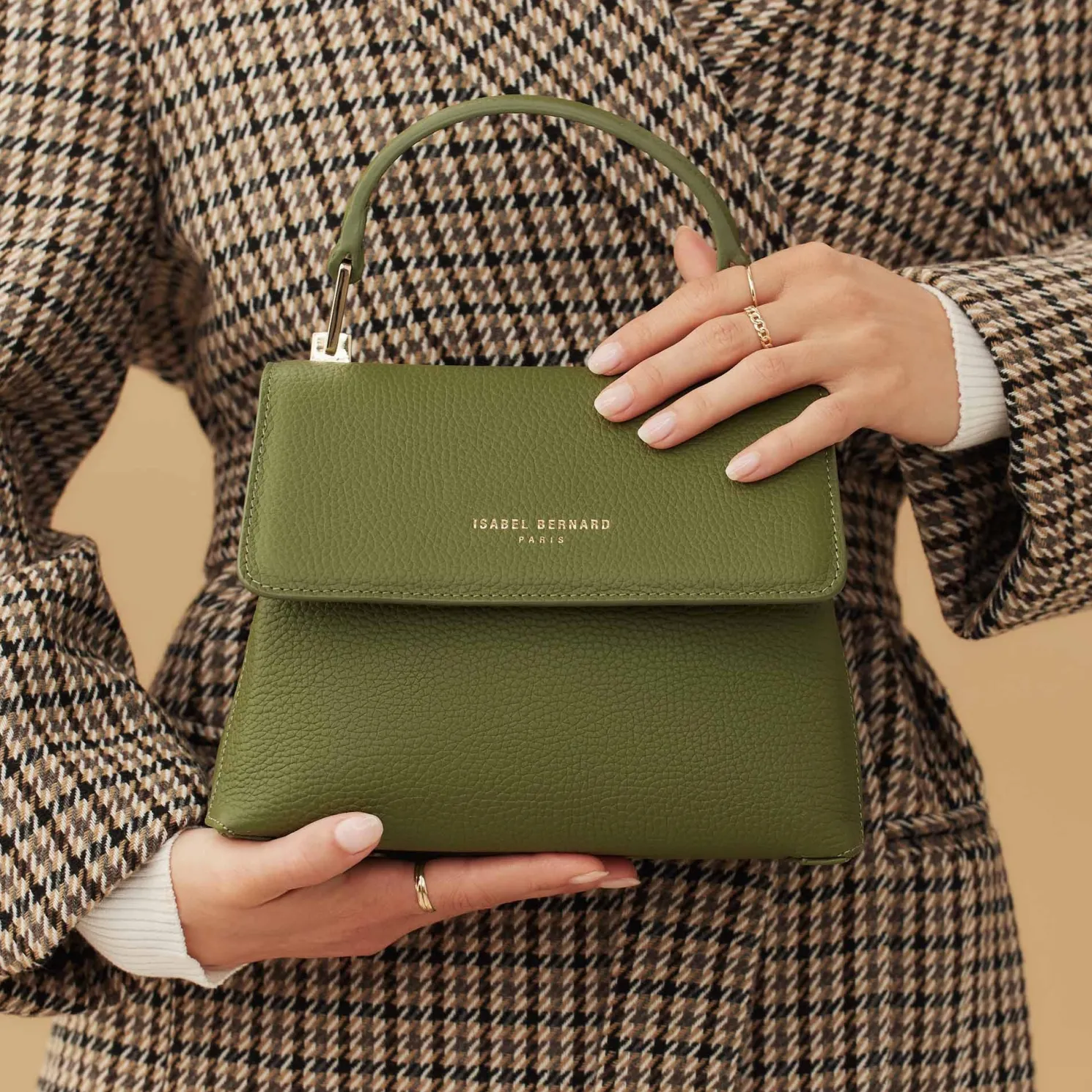 Femme Forte Heline groene leren handtas van kalfsleer