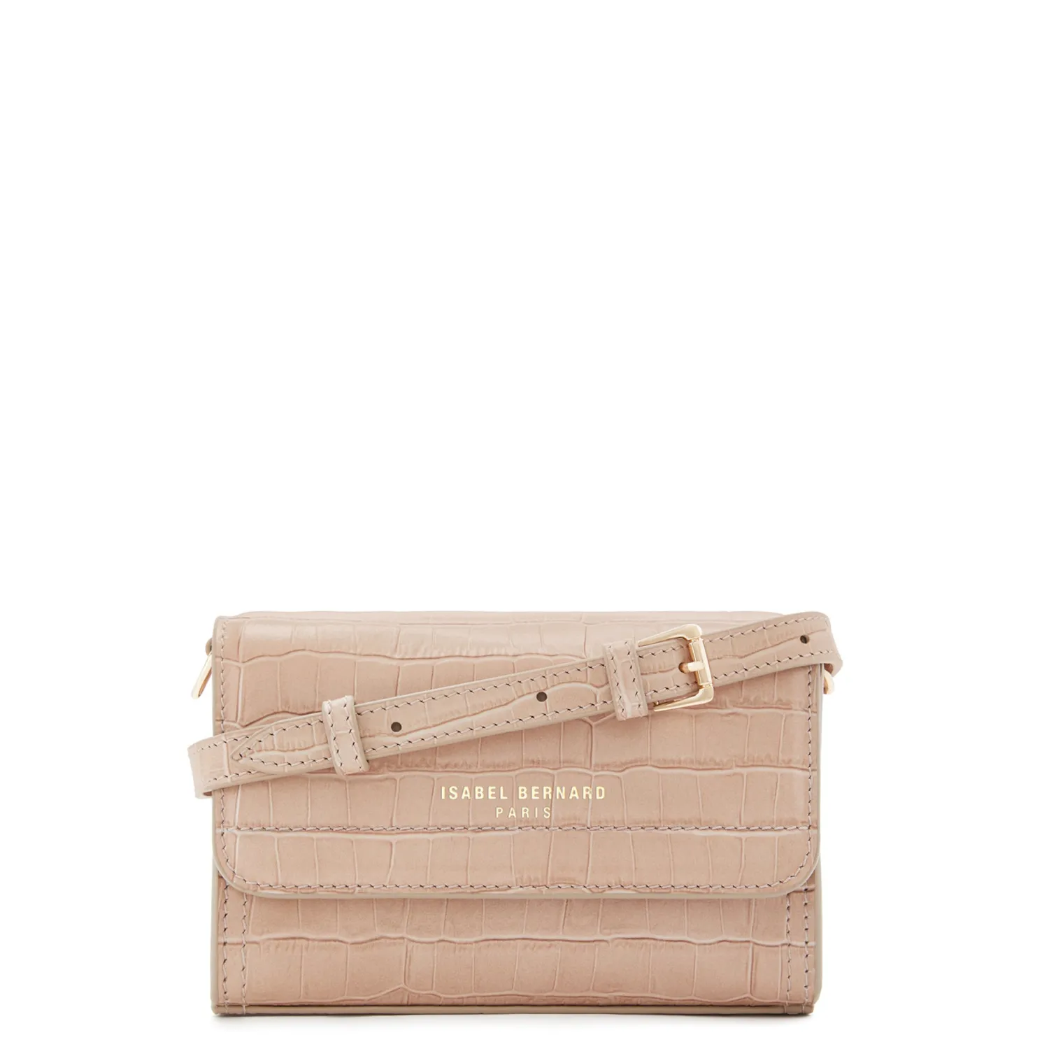 Femme Forte Kim croco beige leren crossbody tas van kalfsleer