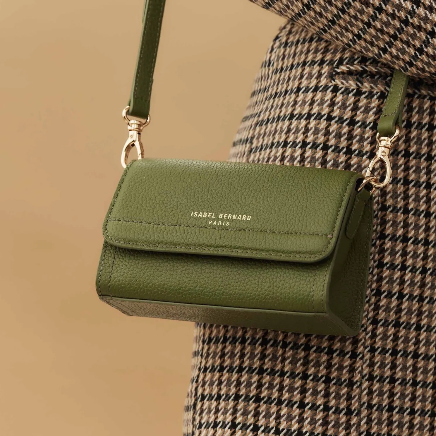 Femme Forte Kim groene leren crossbody tas van kalfsleer