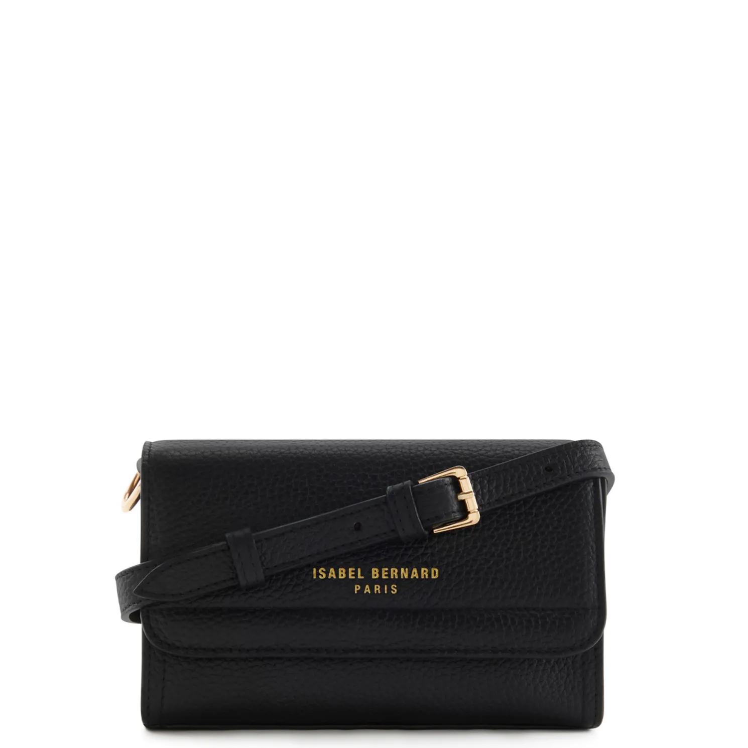 Femme Forte Kim zwarte leren crossbody tas van kalfsleer