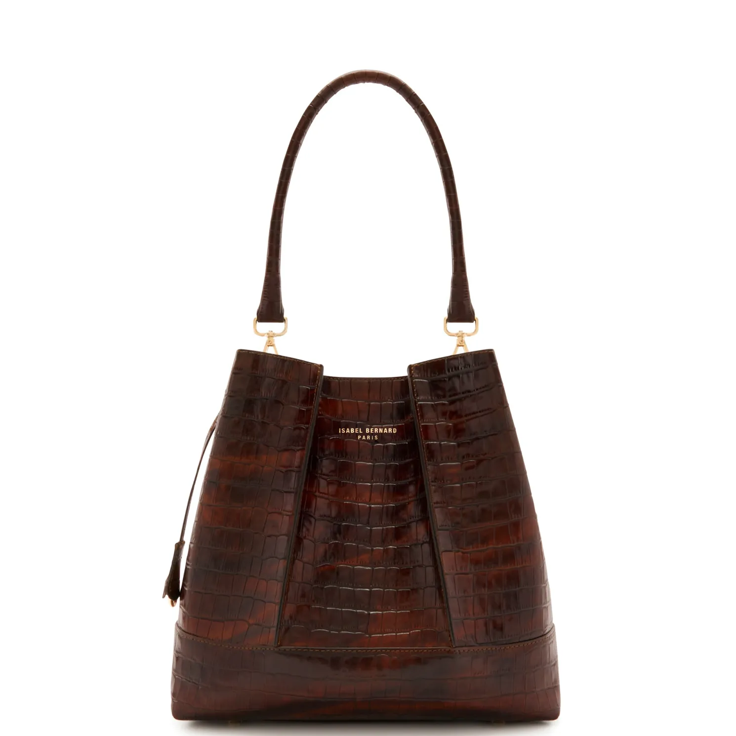 Femme Forte Macie croco bruine leren handtas van kalfsleer