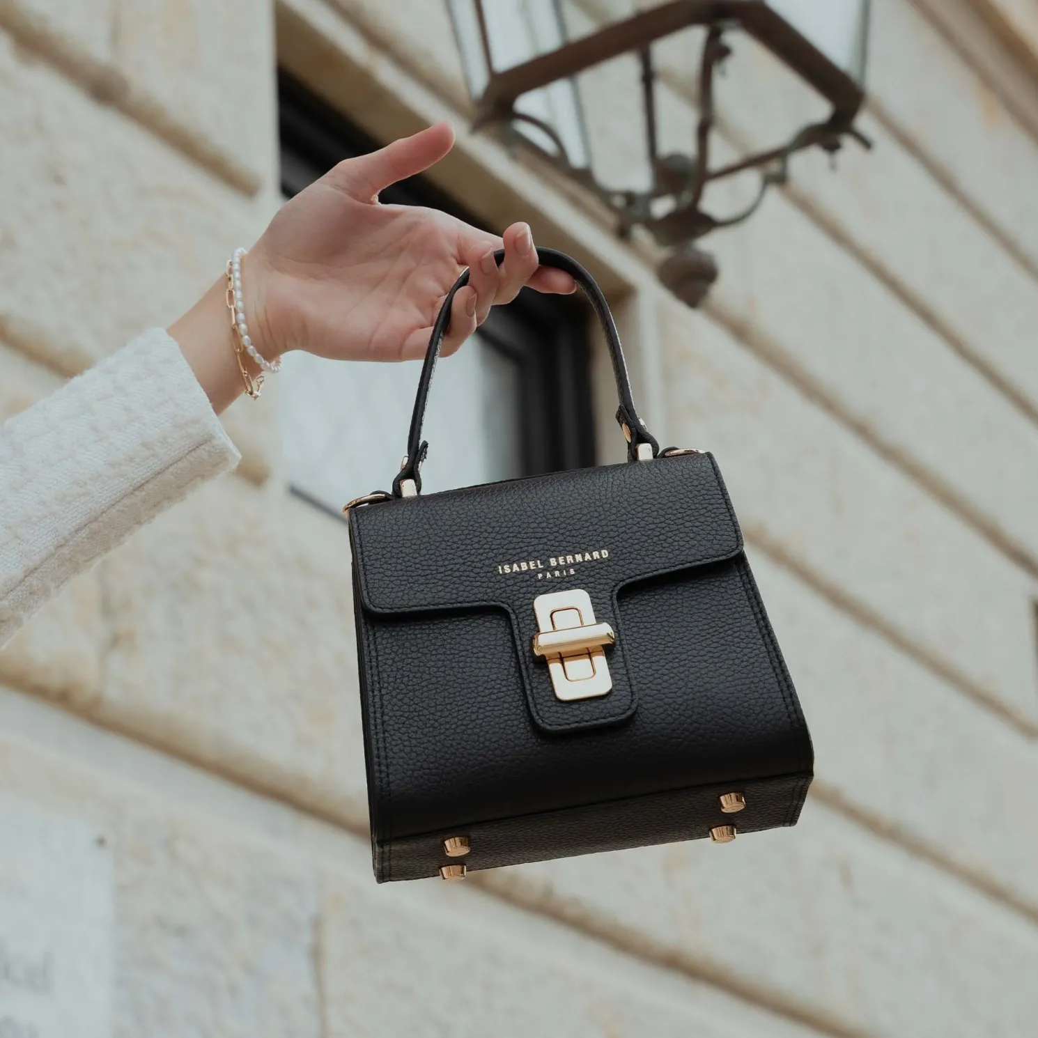 Femme Forte Simone Mini zwarte leren handtas van kalfsleer