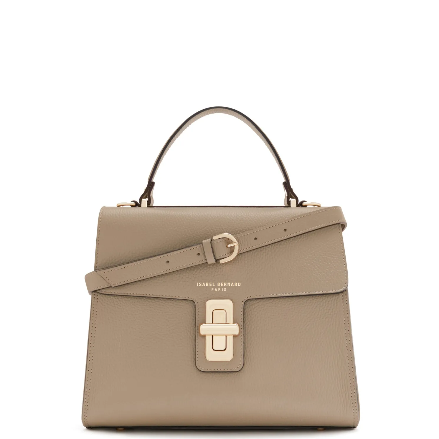 Femme Forte Simone Midi taupe leren handtas van kalfsleer