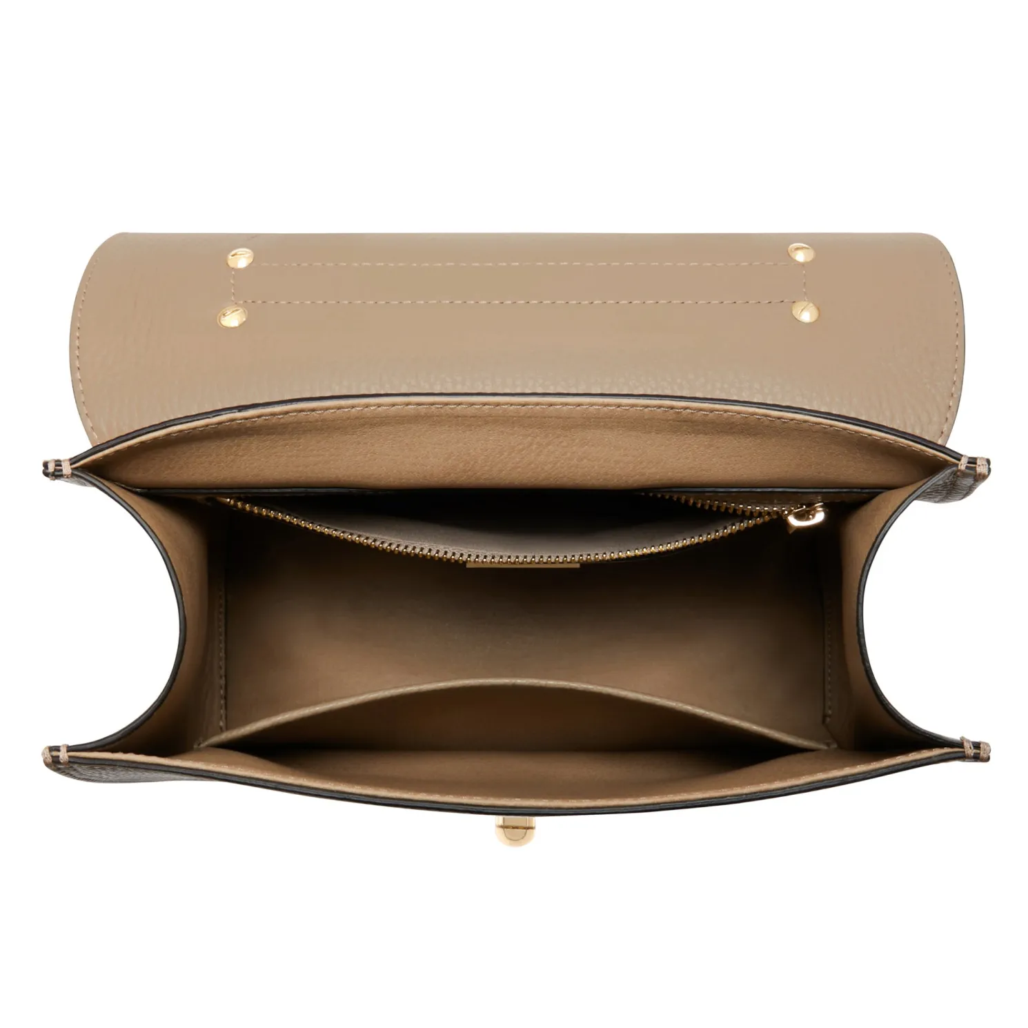 Femme Forte Simone Midi taupe leren handtas van kalfsleer