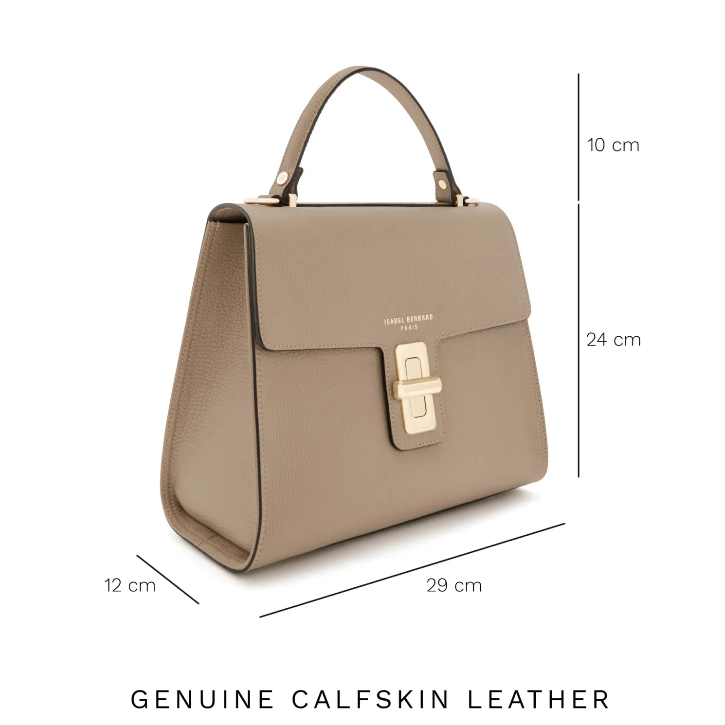 Femme Forte Simone Midi taupe leren handtas van kalfsleer
