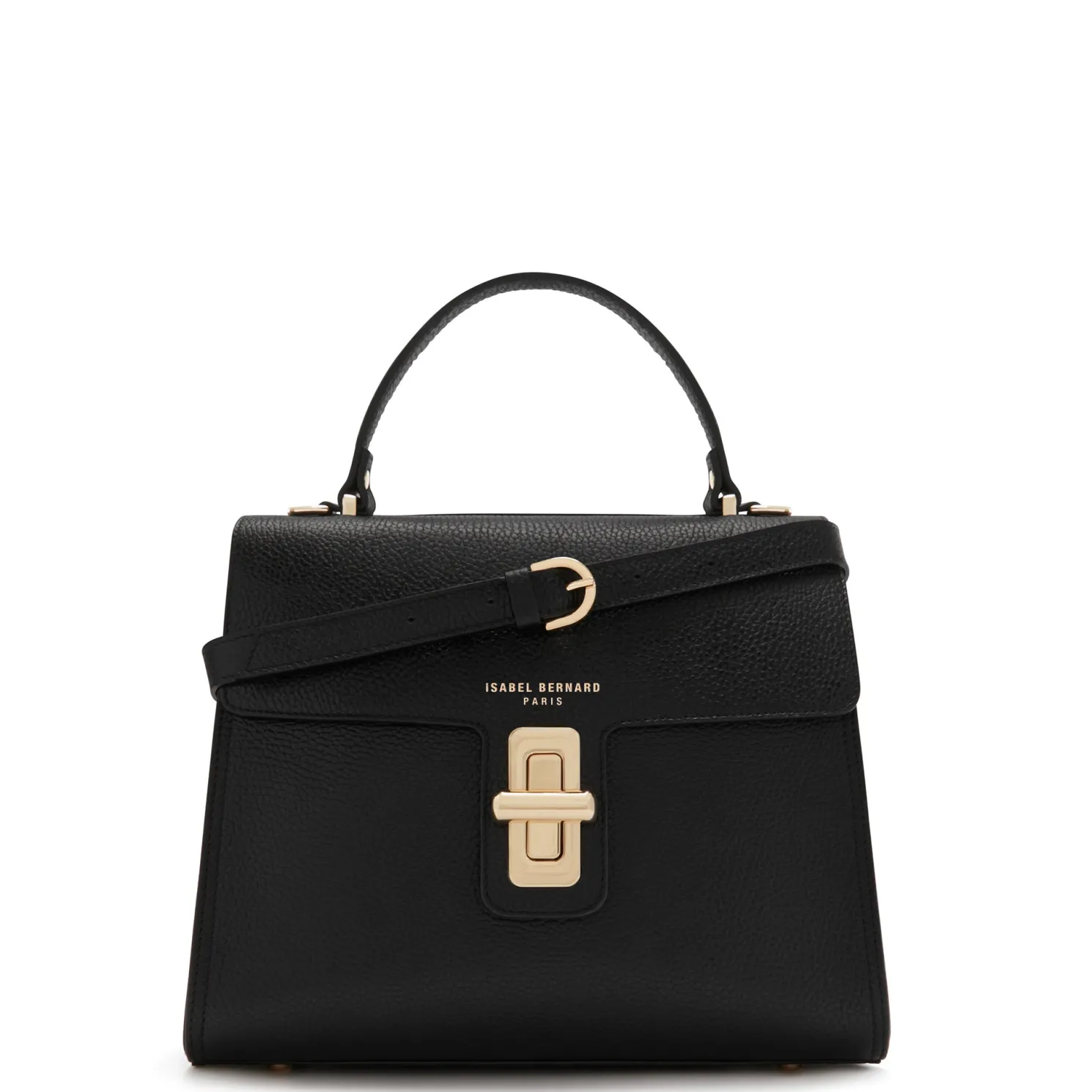 Femme Forte Simone Midi zwarte leren handtas van kalfsleer