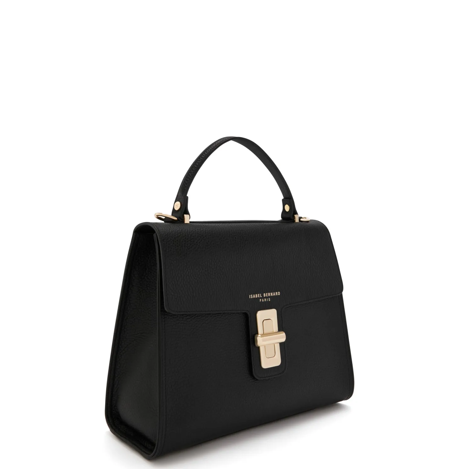 Femme Forte Simone Midi zwarte leren handtas van kalfsleer