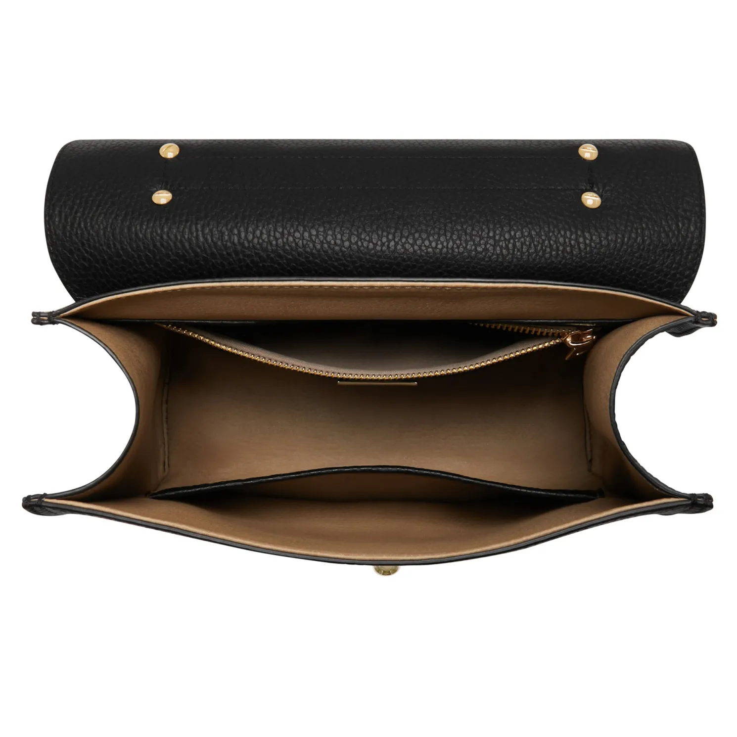 Femme Forte Simone Midi zwarte leren handtas van kalfsleer