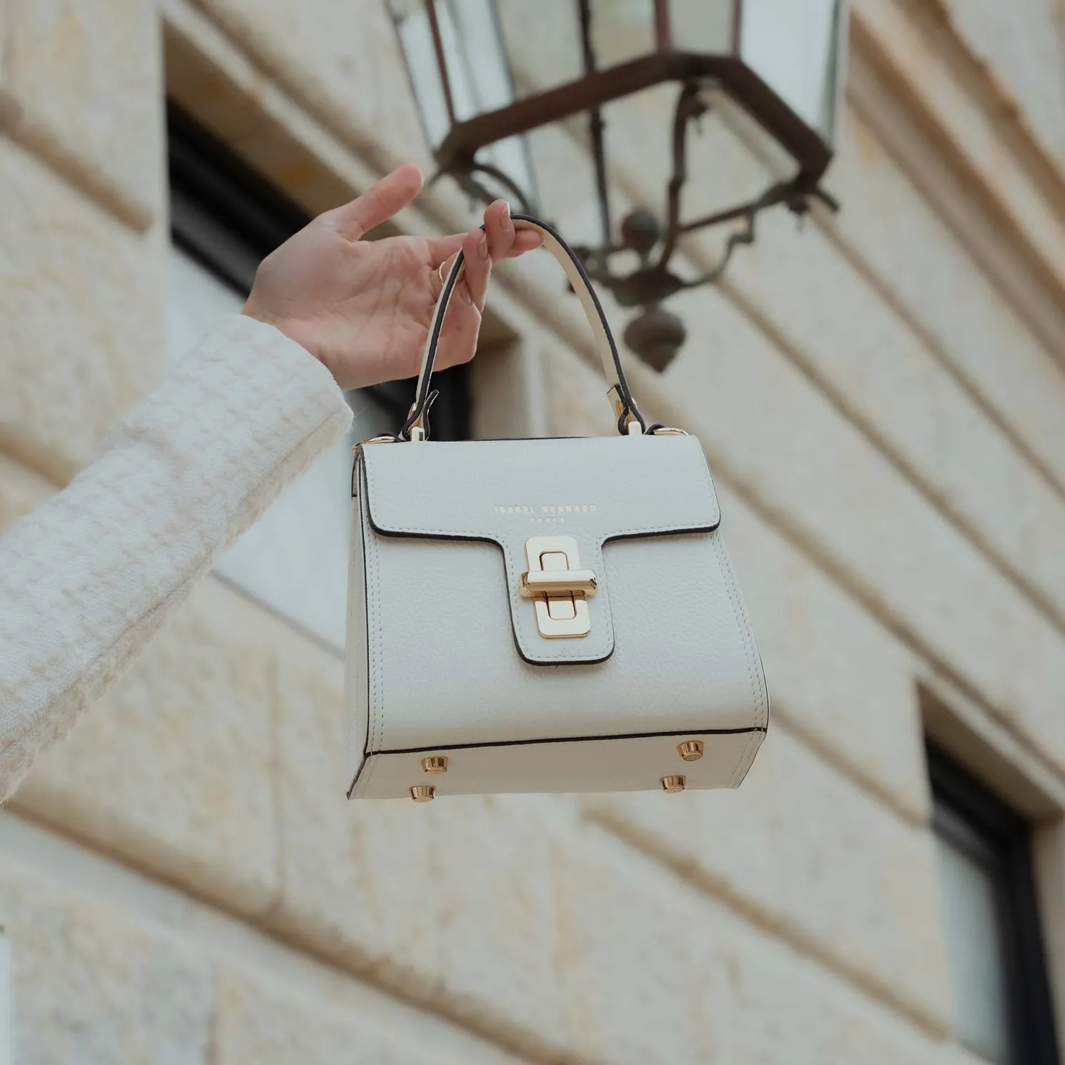 Femme Forte Simone Mini witte leren handtas van kalfsleer