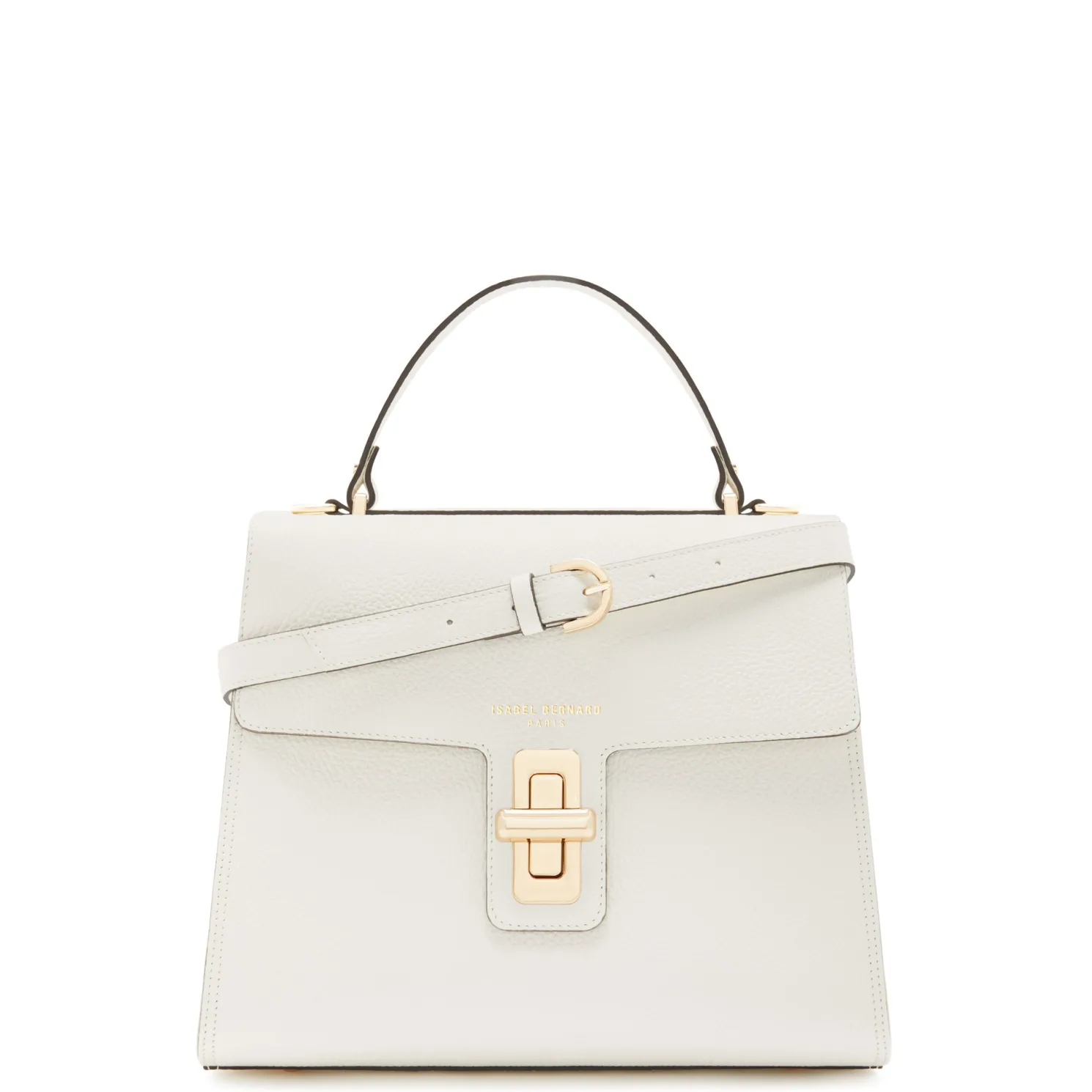 Femme Forte Simone Midi witte leren handtas van kalfsleer
