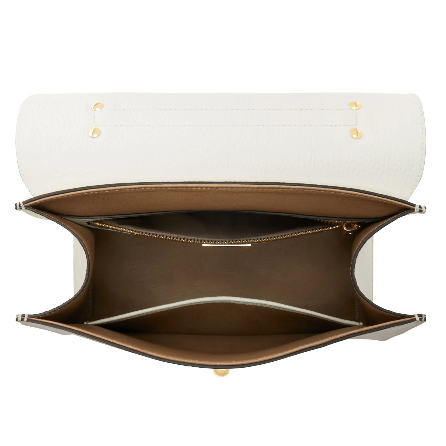 Femme Forte Simone Midi witte leren handtas van kalfsleer