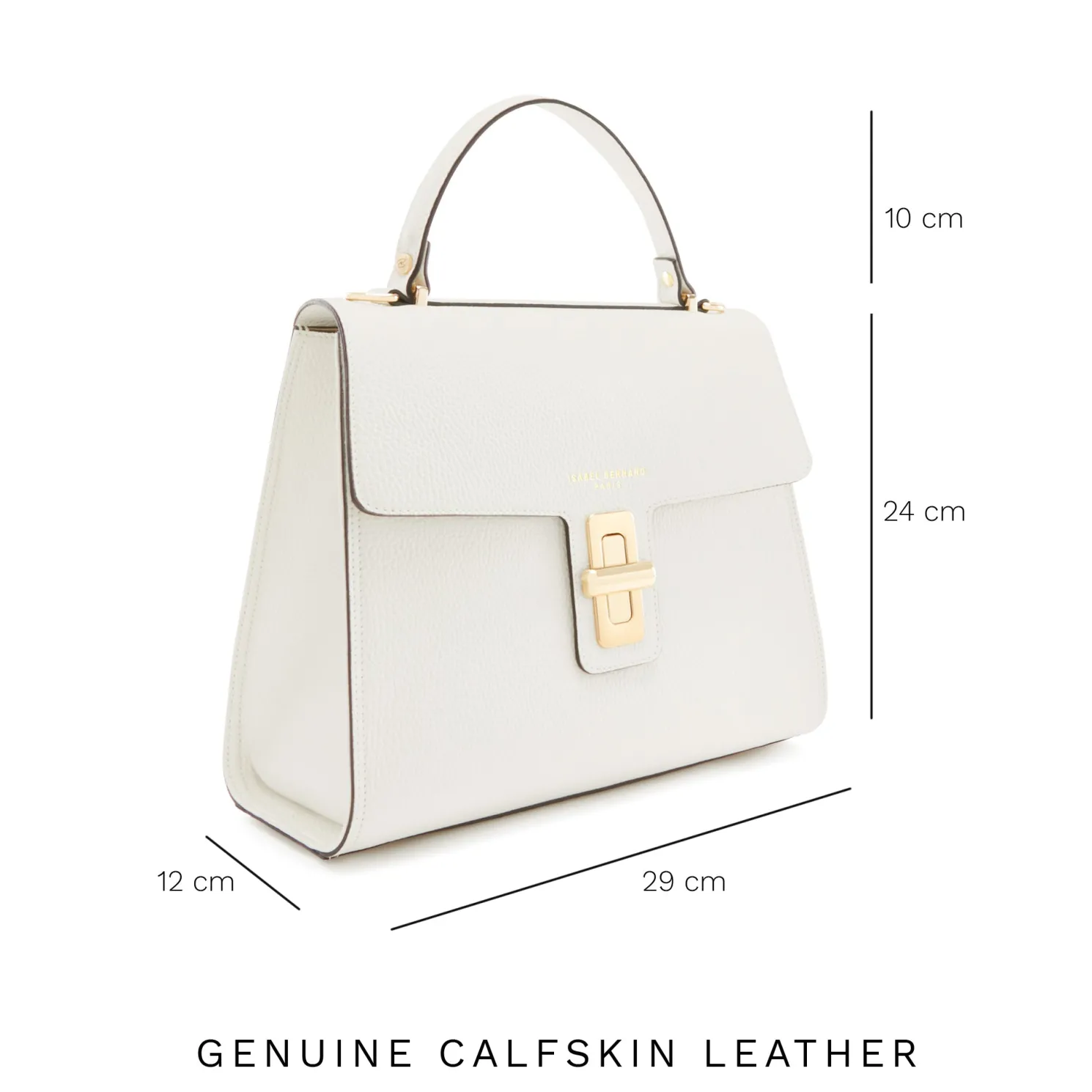 Femme Forte Simone Midi witte leren handtas van kalfsleer