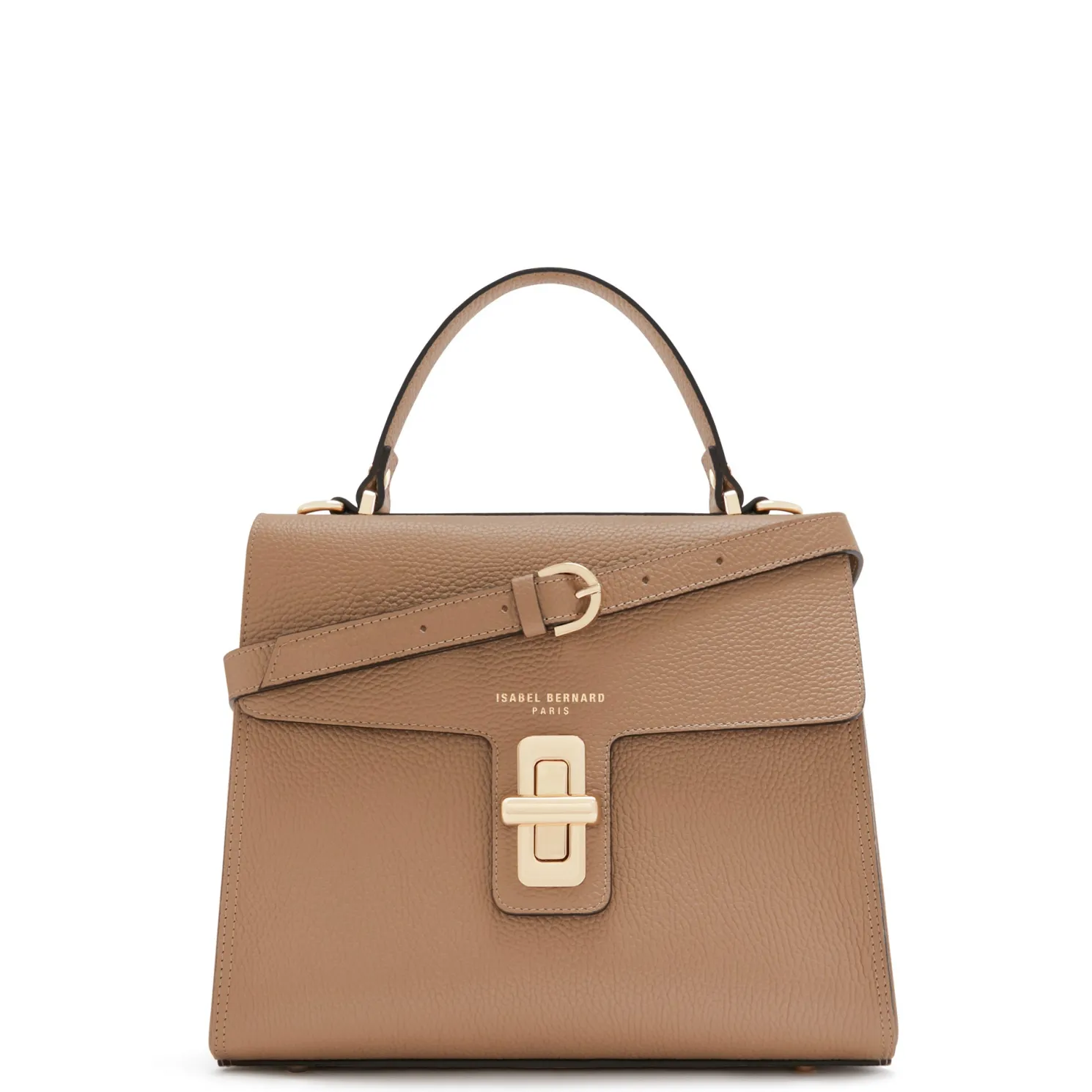 Femme Forte Simone Midi beige leren handtas van kalfsleer