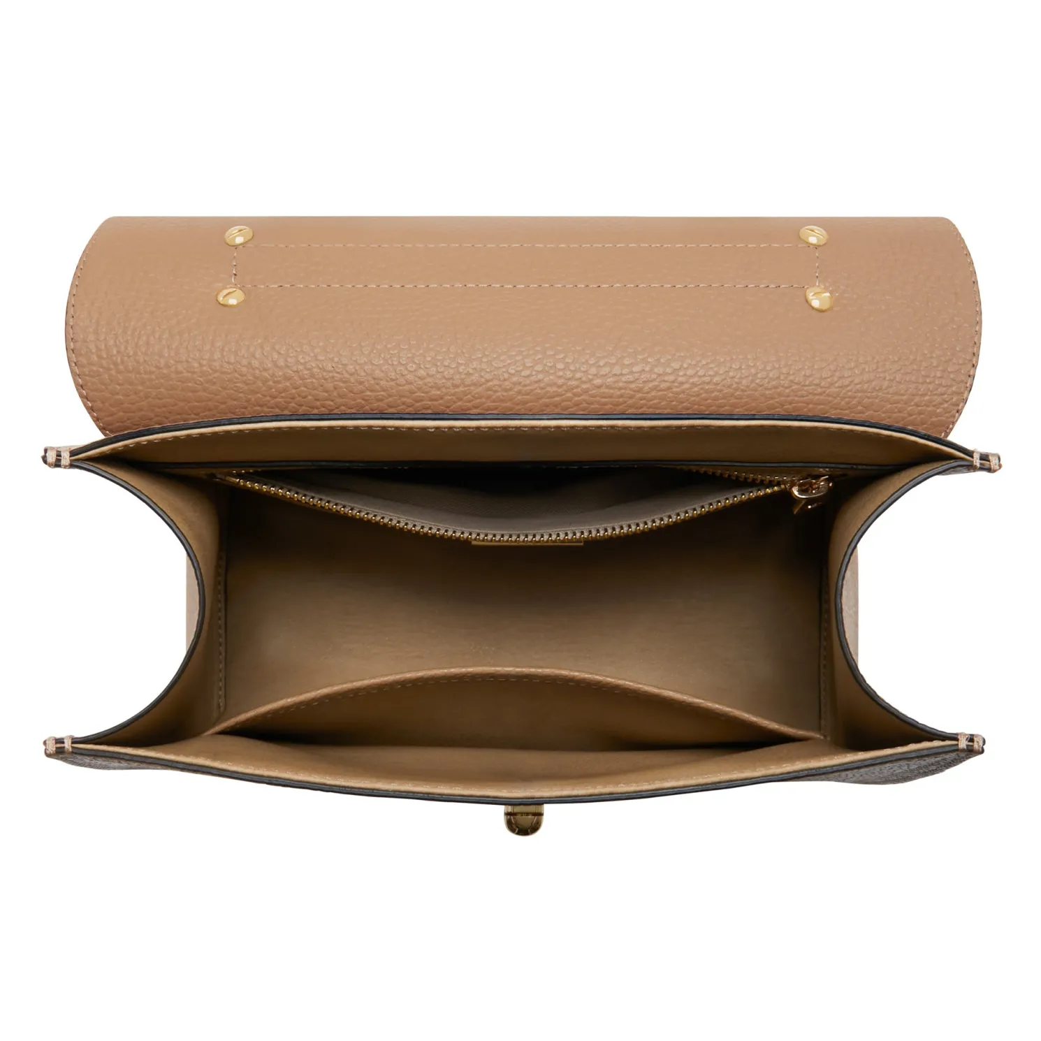 Femme Forte Simone Midi beige leren handtas van kalfsleer