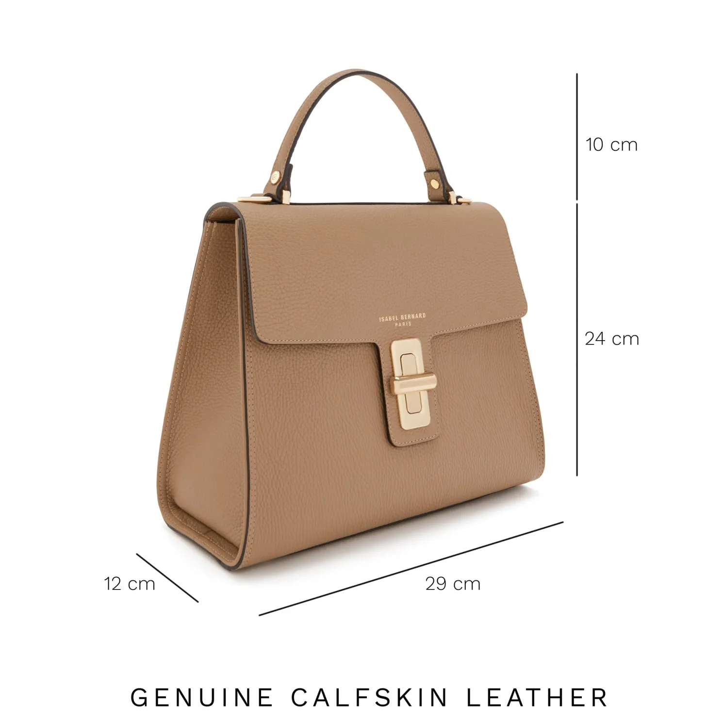 Femme Forte Simone Midi beige leren handtas van kalfsleer