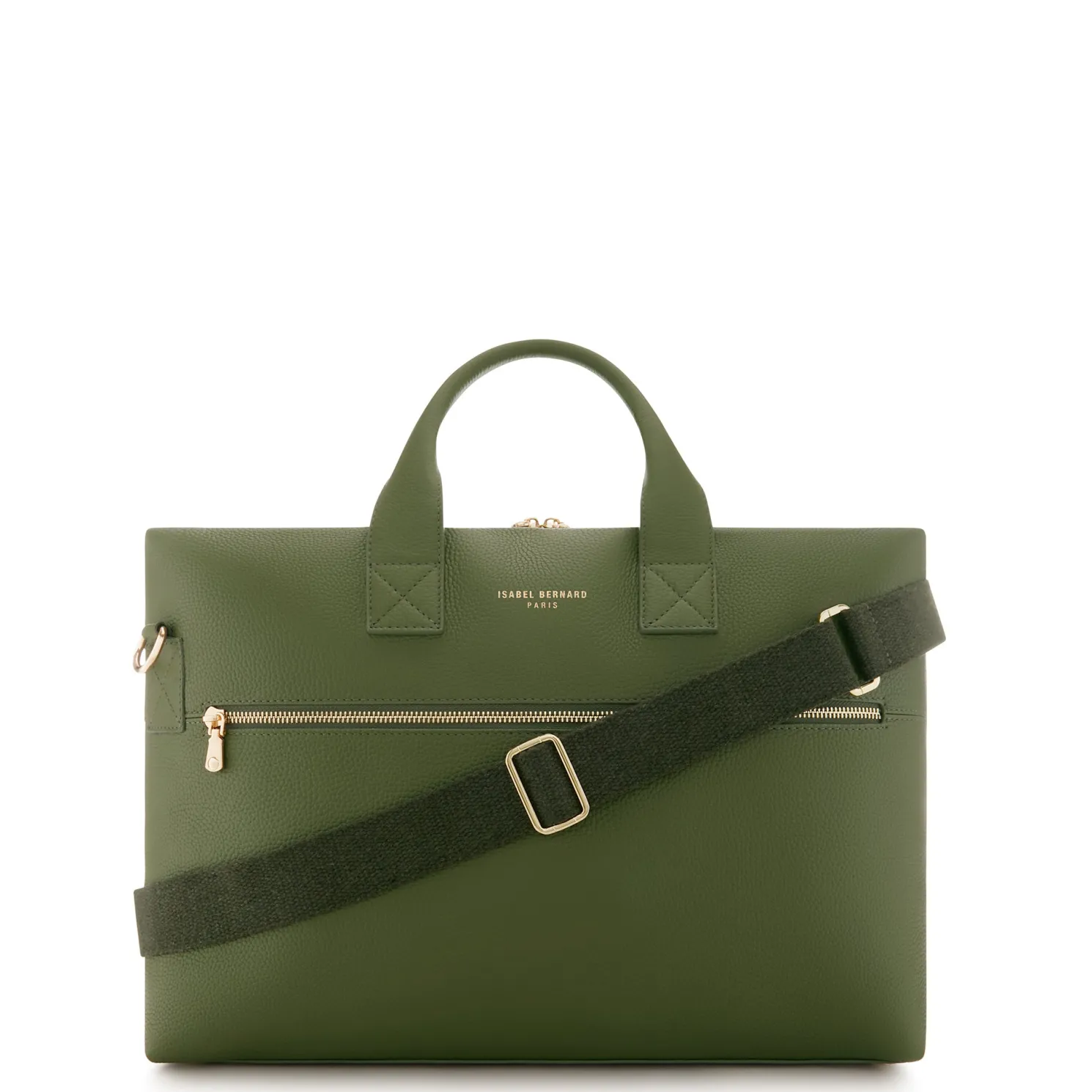 Honoré Anique groene leren handtas van kalfsleer met 16.4 inch laptopvak