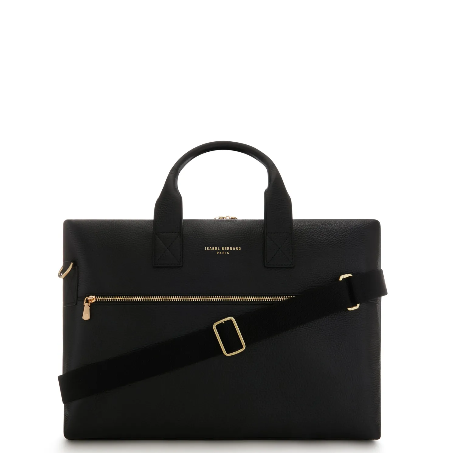 Honoré Anique zwarte leren handtas van kalfsleer met 16.4 inch laptopvak