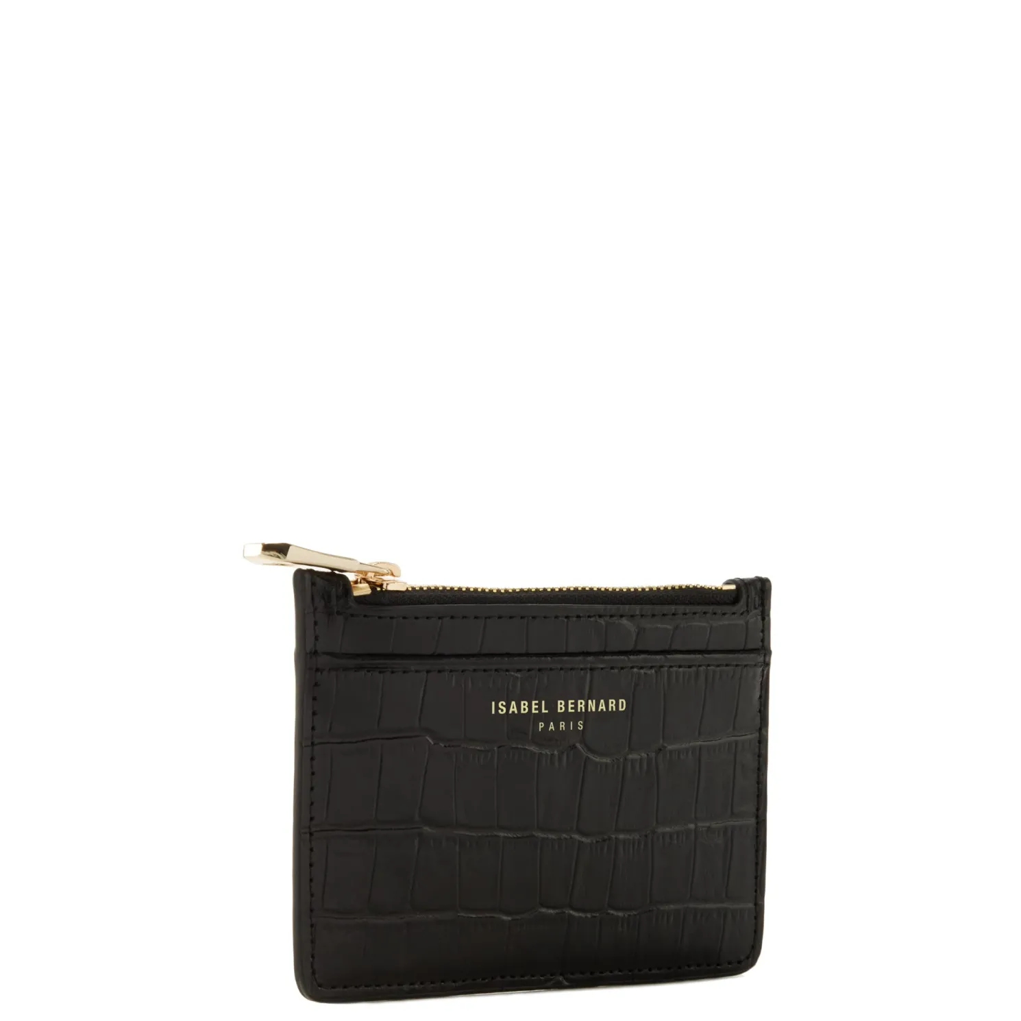 Honoré Aveline croco zwarte leren pasjeshouder van kalfsleer