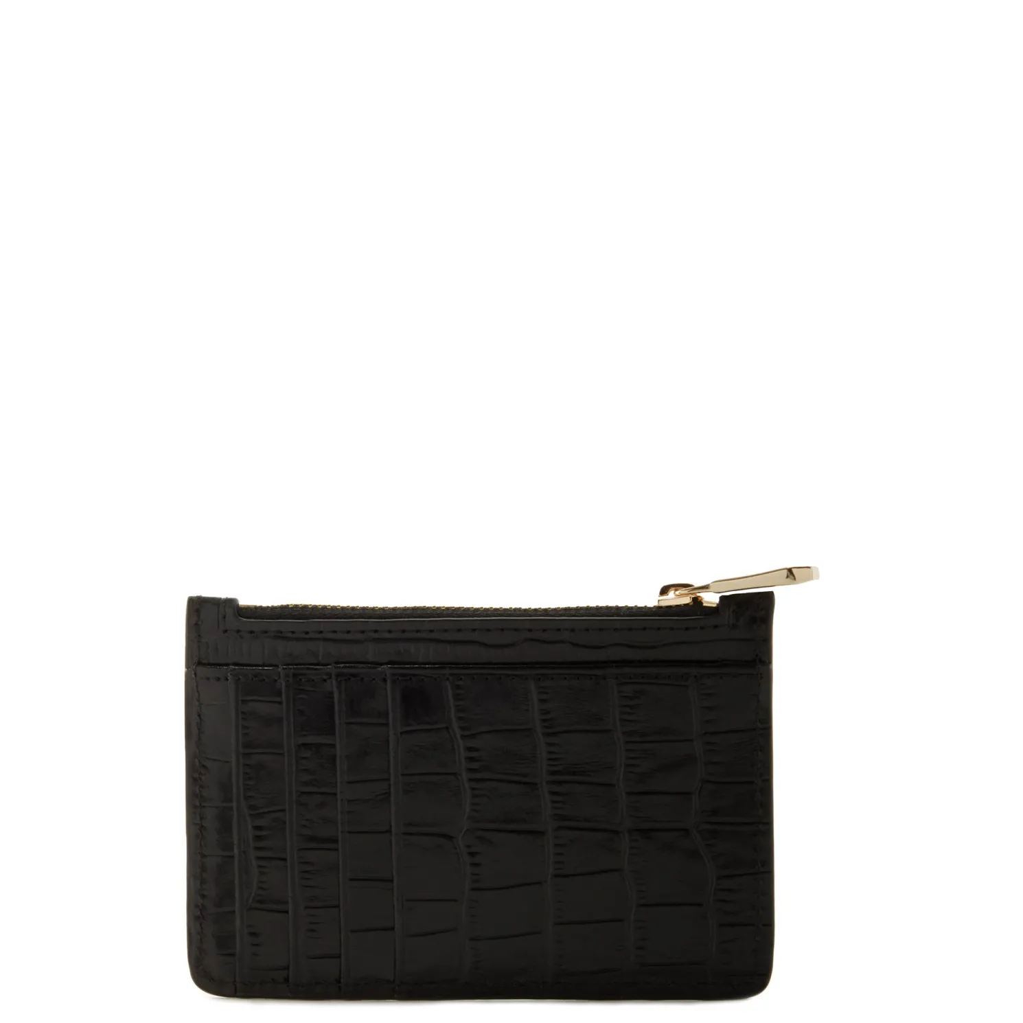 Honoré Aveline croco zwarte leren pasjeshouder van kalfsleer