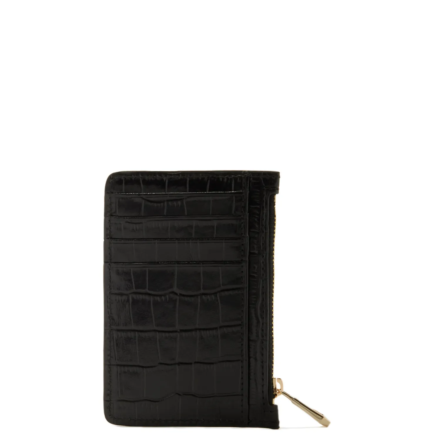 Honoré Aveline croco zwarte leren pasjeshouder van kalfsleer
