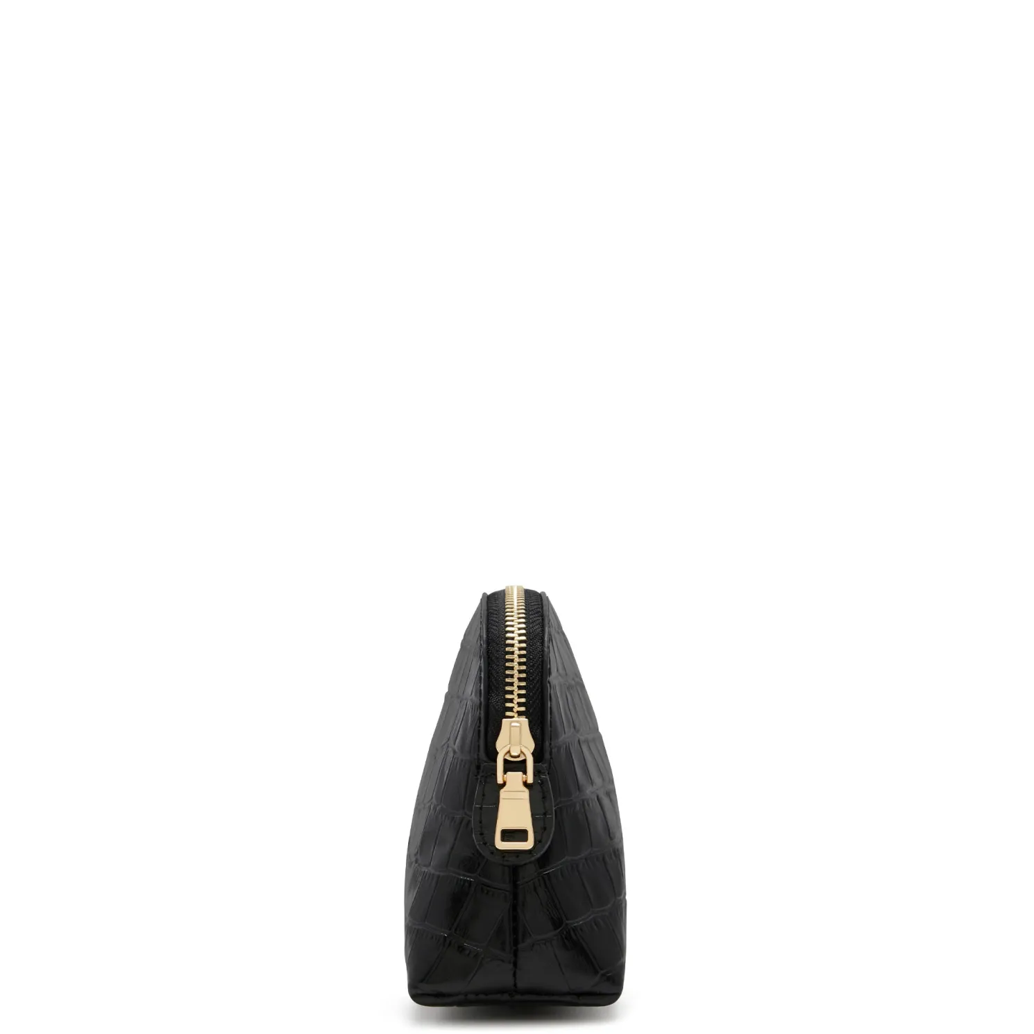 Honoré Babette croco zwarte leren toilettas van kalfsleer