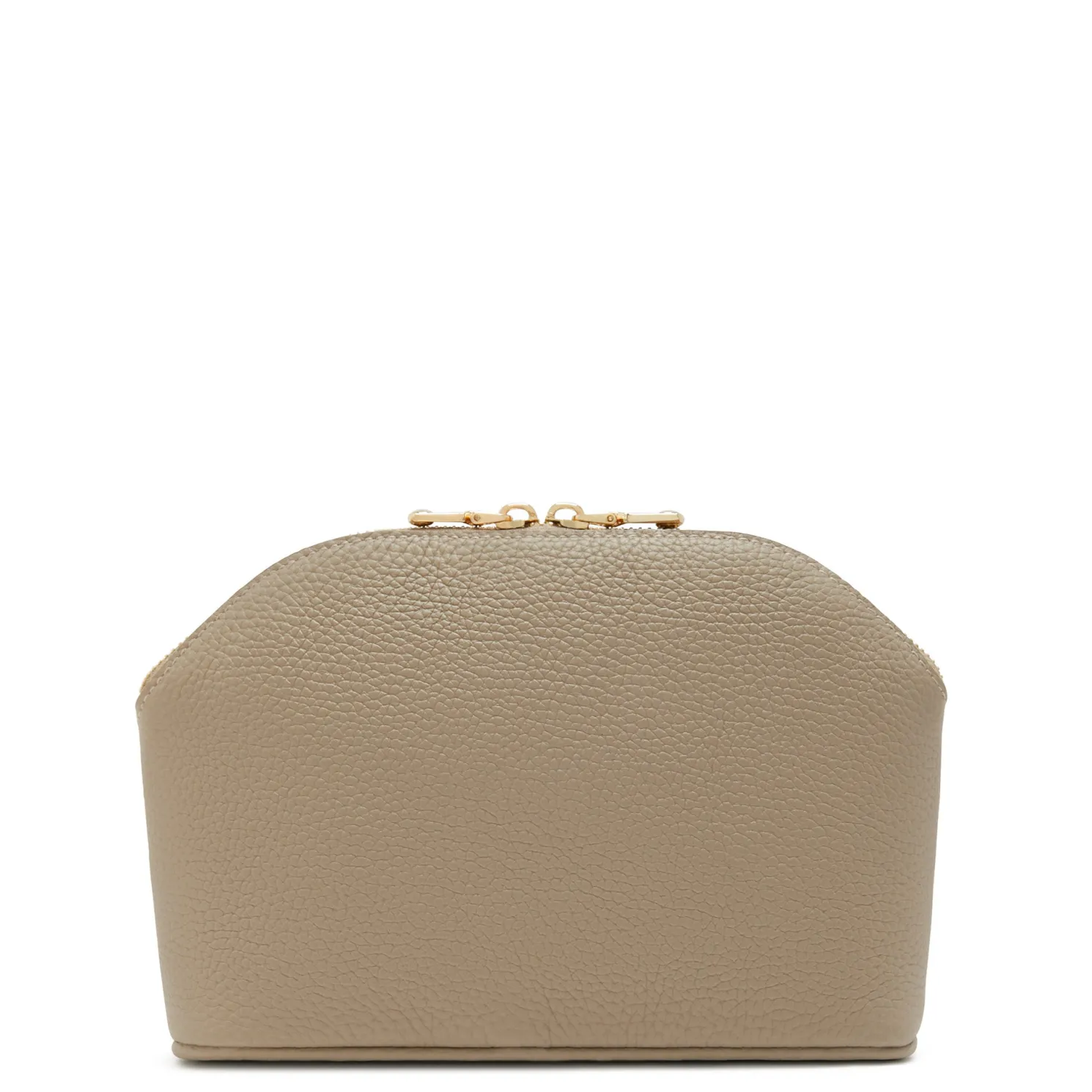 Honoré Brunelle taupe leren toilettas van kalfsleer