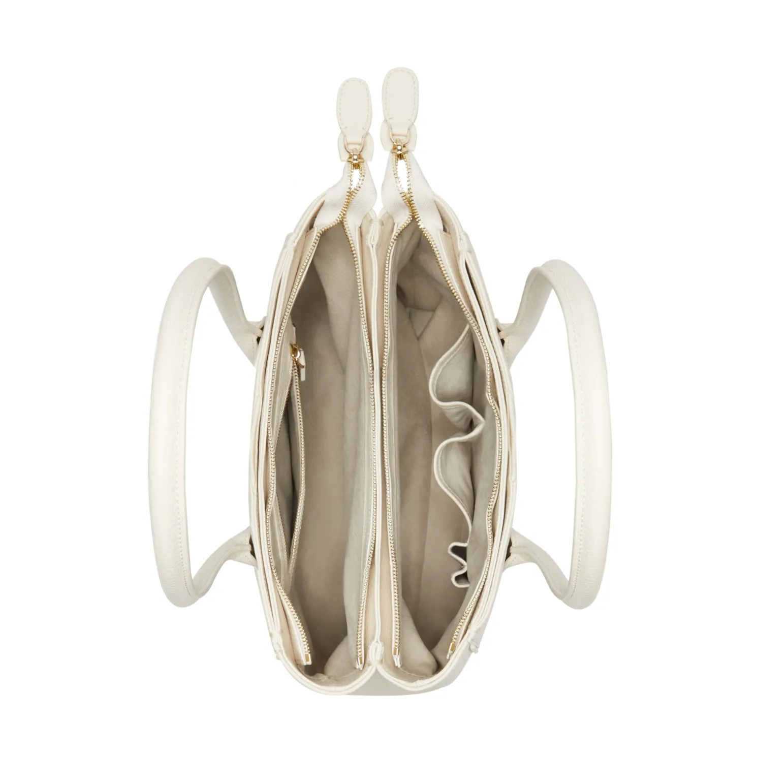 Honoré Cloe crème leren handtas van kalfsleer