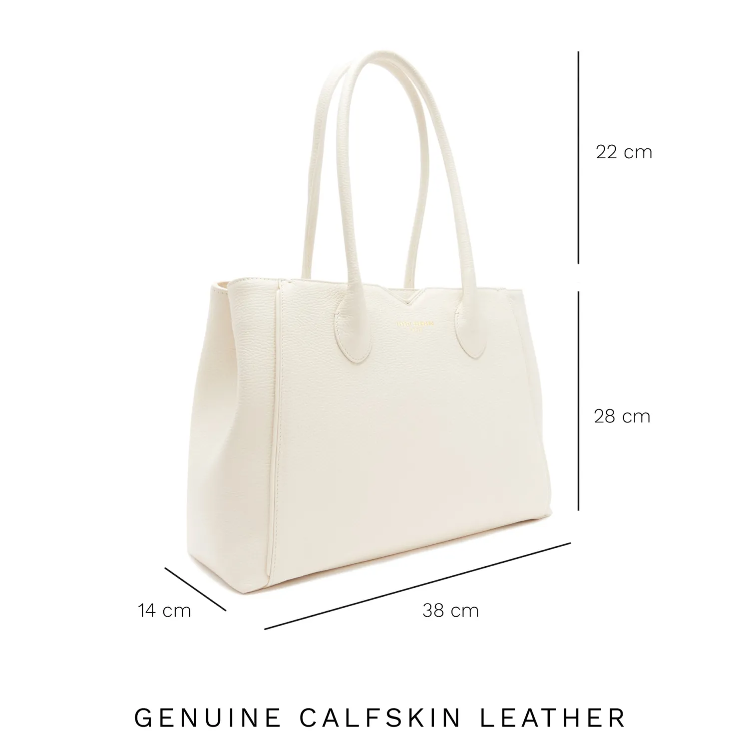 Honoré Cloe crème leren handtas van kalfsleer