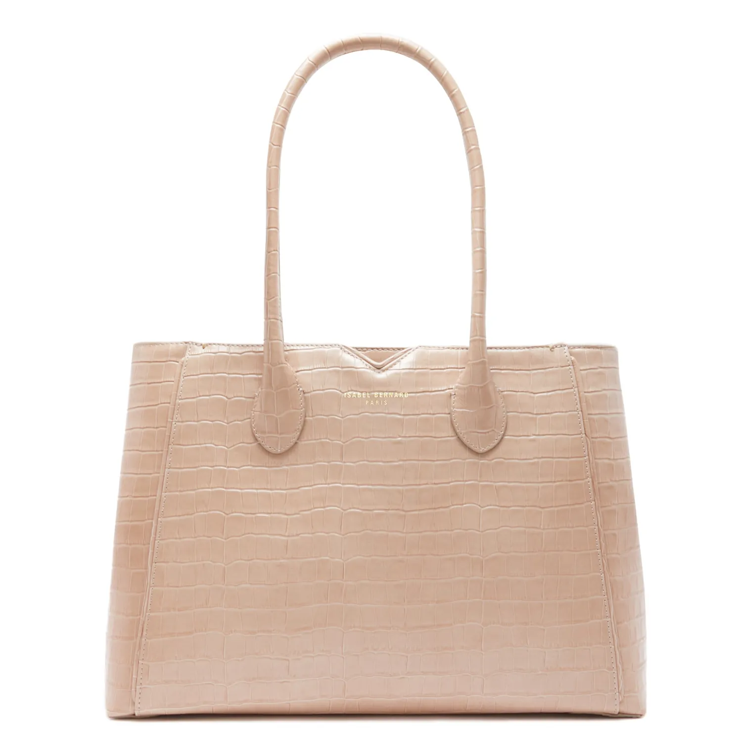 Honoré Cloe croco beige leren handtas van kalfsleer