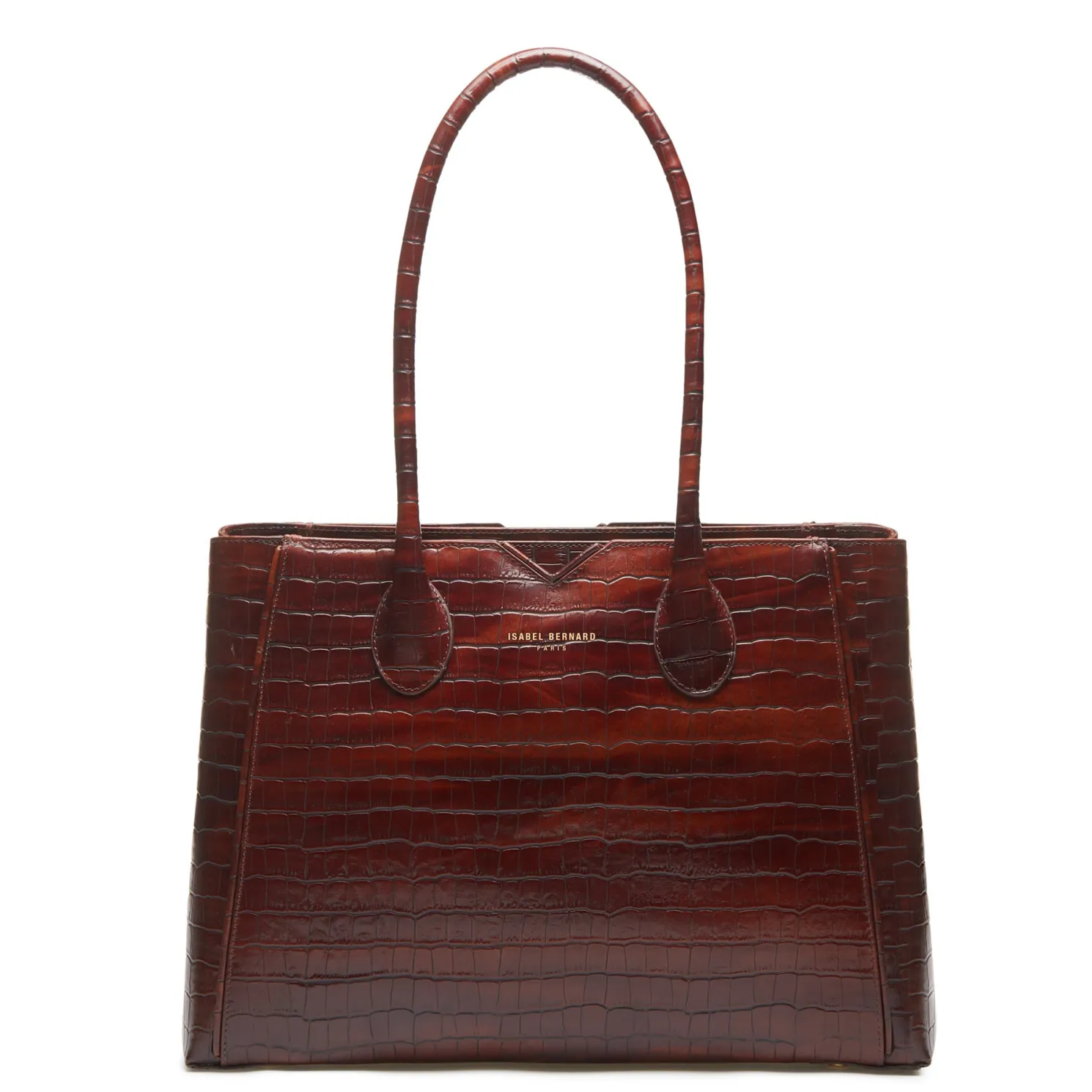 Honoré Cloe croco bruine leren handtas van kalfsleer