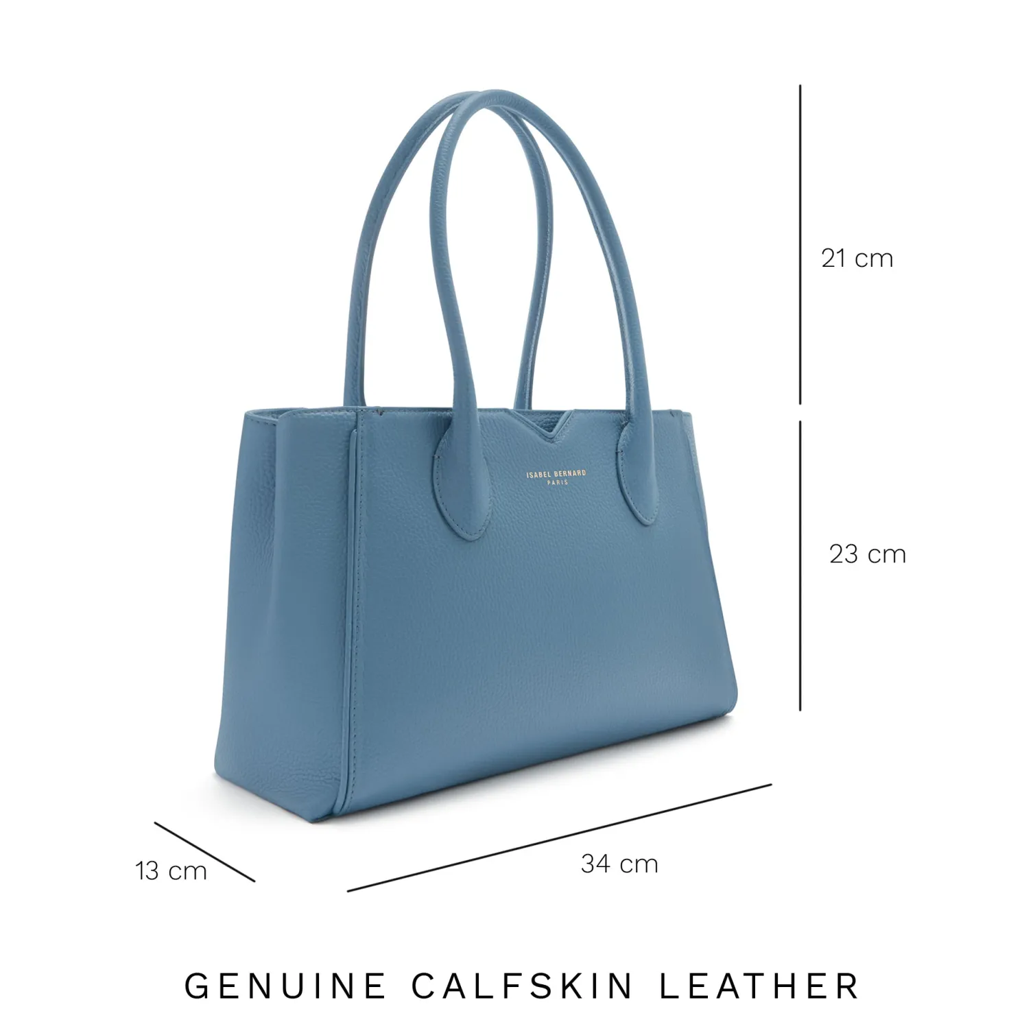 Honoré Cloe Midi blauwe leren handtas van kalfsleer