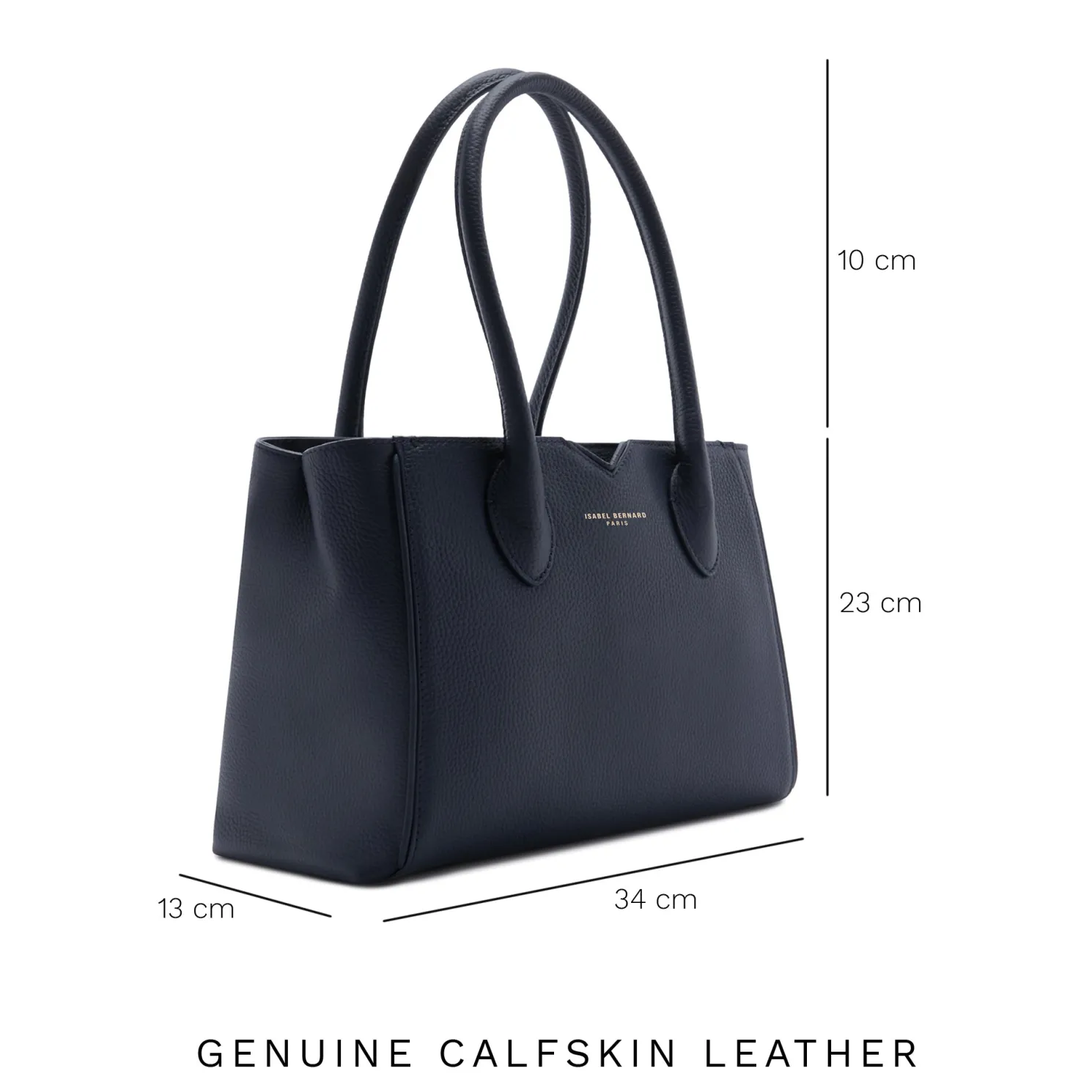 Honoré Cloe Midi blauwe leren handtas van kalfsleer