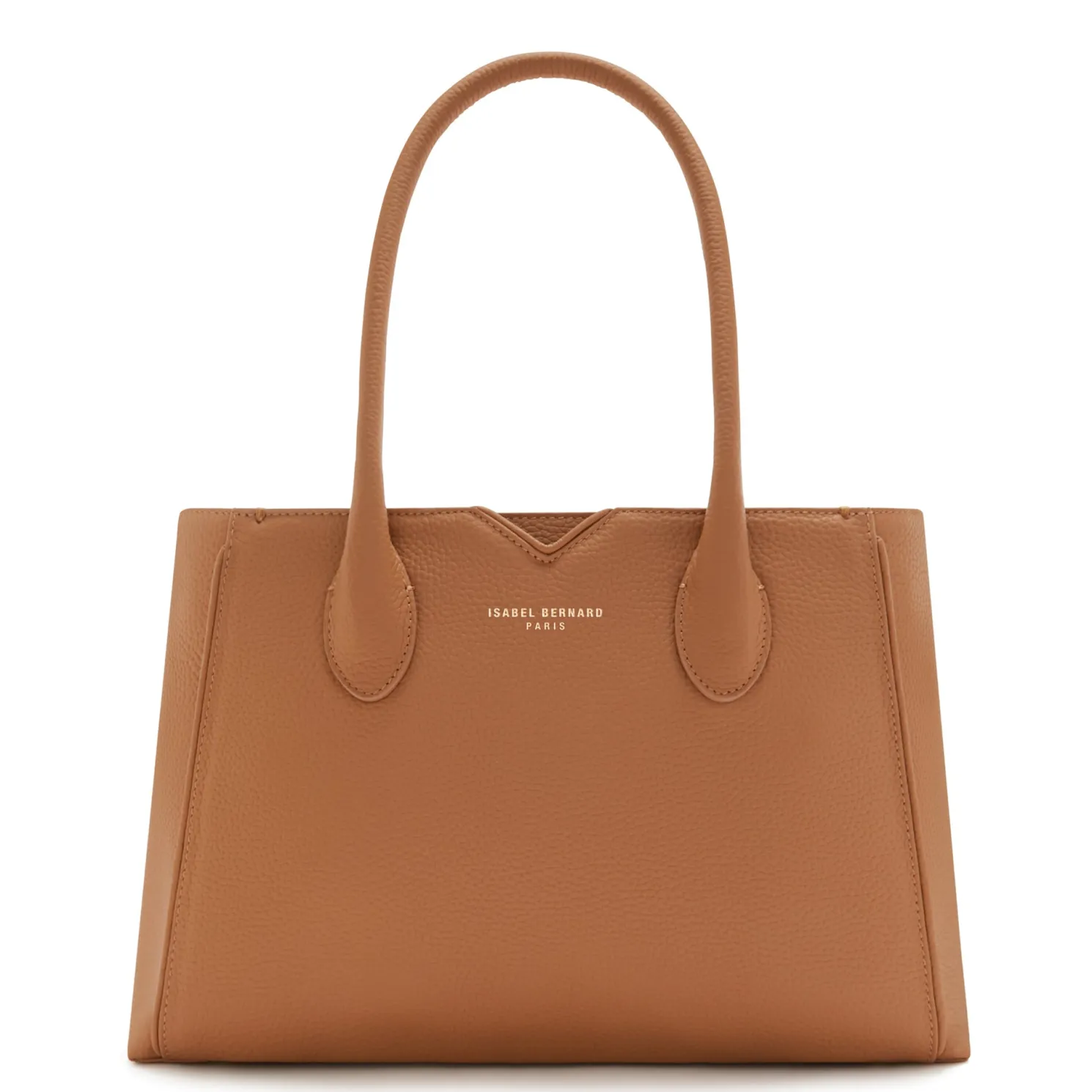 Honoré Cloe Midi camel leren handtas van kalfsleer
