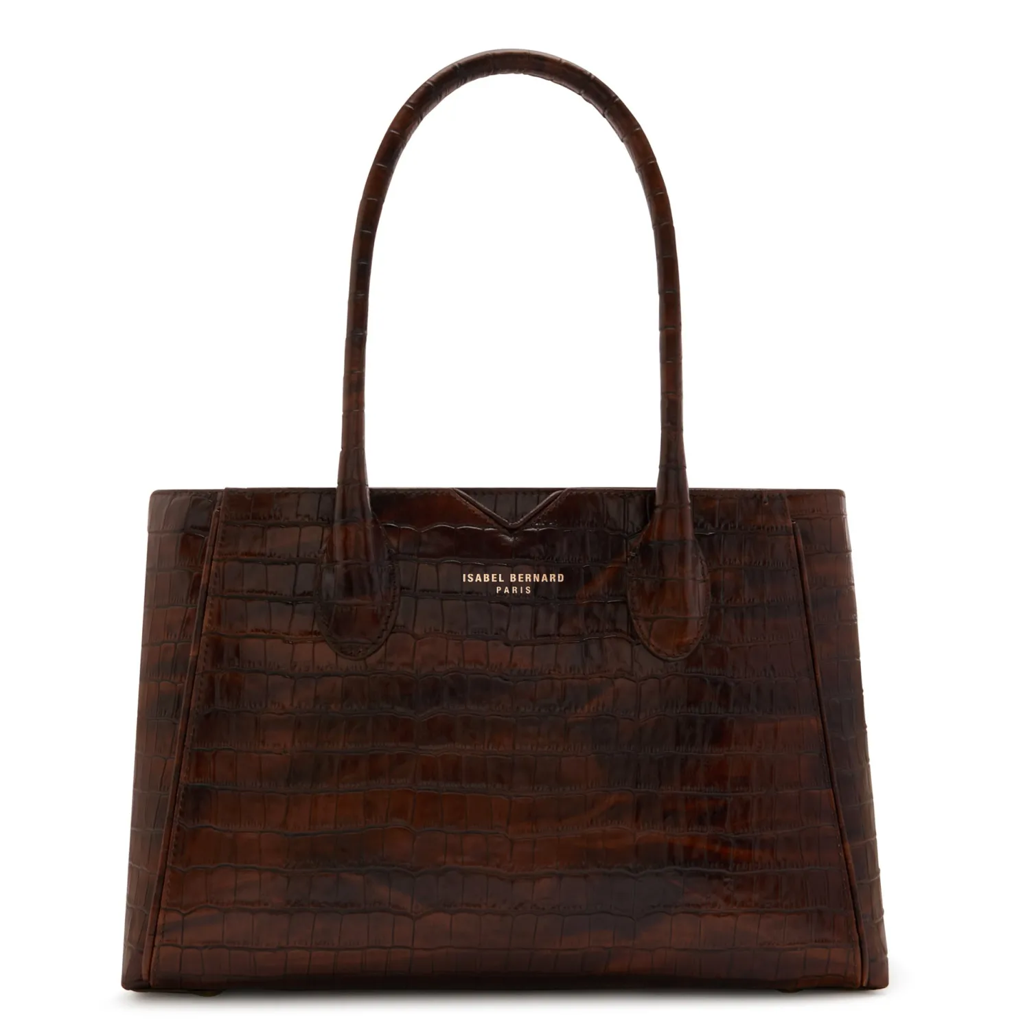 Honoré Cloe Midi croco bruine leren handtas van kalfsleer