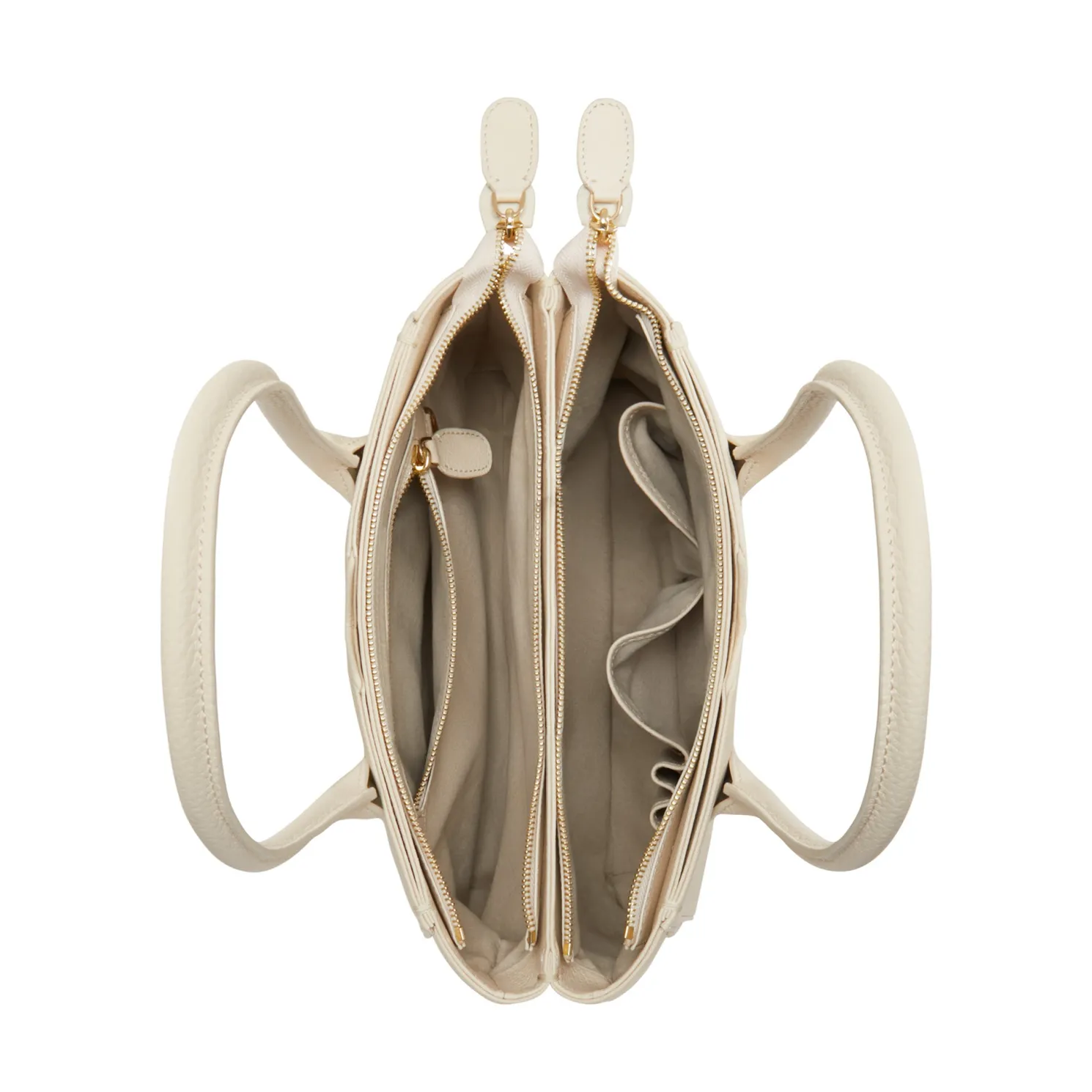 Honoré Cloe Midi crème leren handtas van kalfsleer