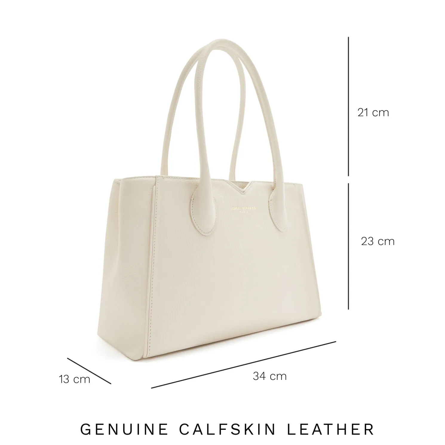 Honoré Cloe Midi crème leren handtas van kalfsleer