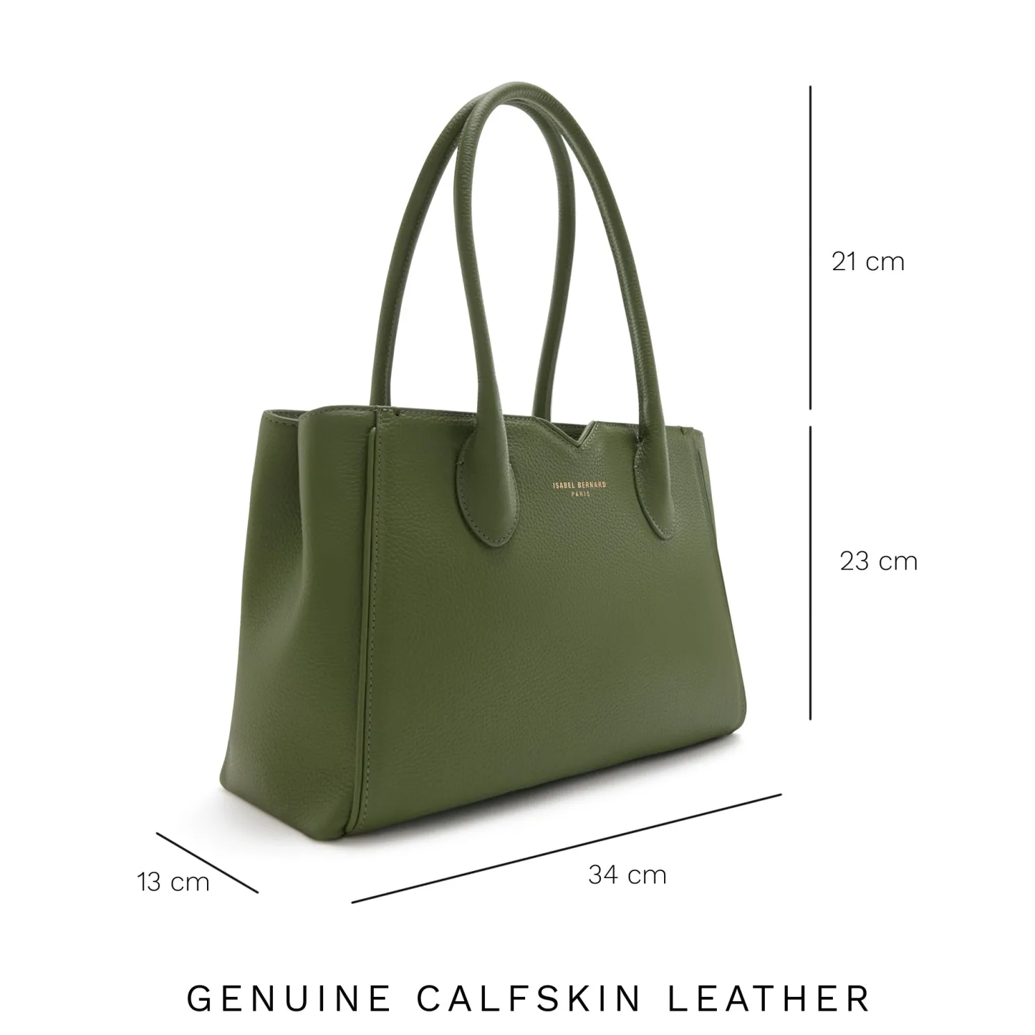 Honoré Cloe Midi groene leren handtas van kalfsleer