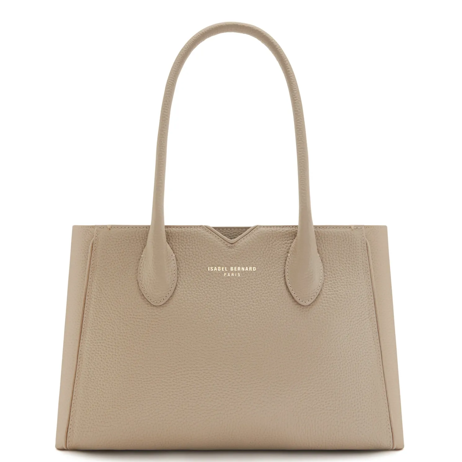 Honoré Cloe Midi taupe leren handtas van kalfsleer