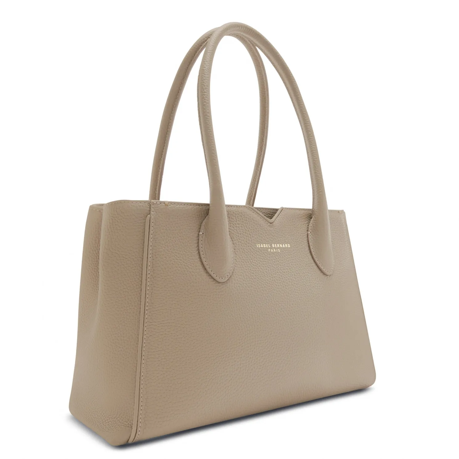 Honoré Cloe Midi taupe leren handtas van kalfsleer