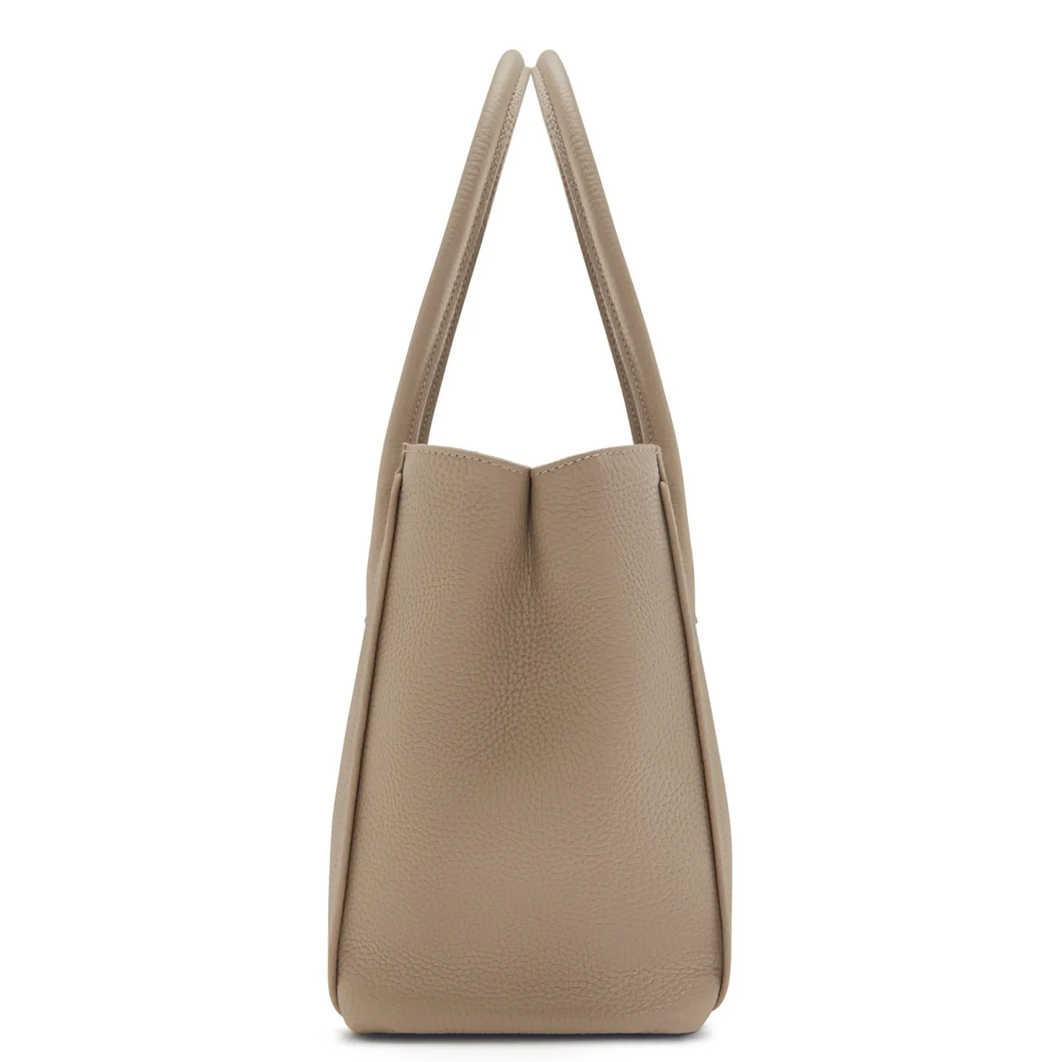 Honoré Cloe Midi taupe leren handtas van kalfsleer